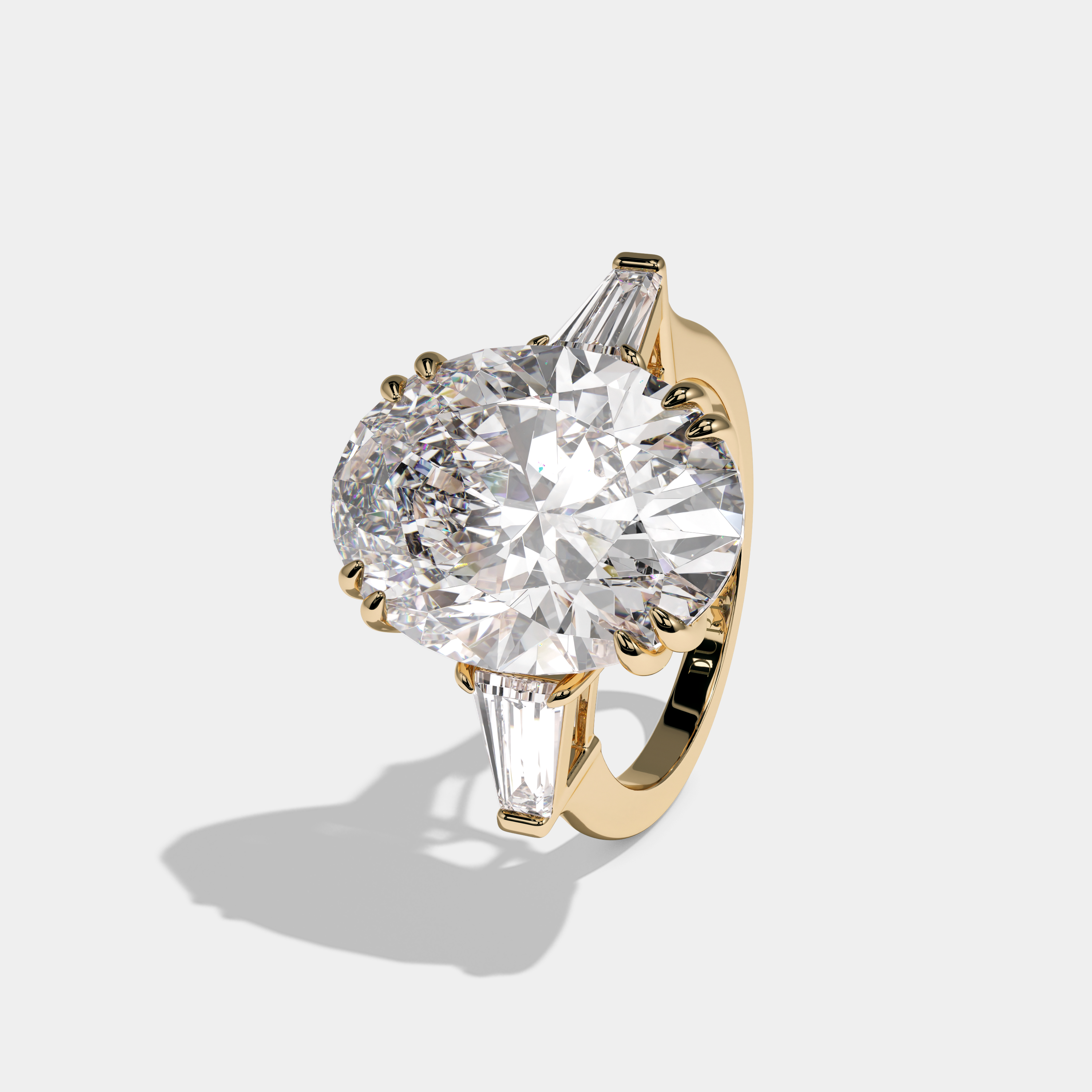 Charlotte Oval Cut Diamond Halo Engagement Ring 10ct 18k Yellow Gold