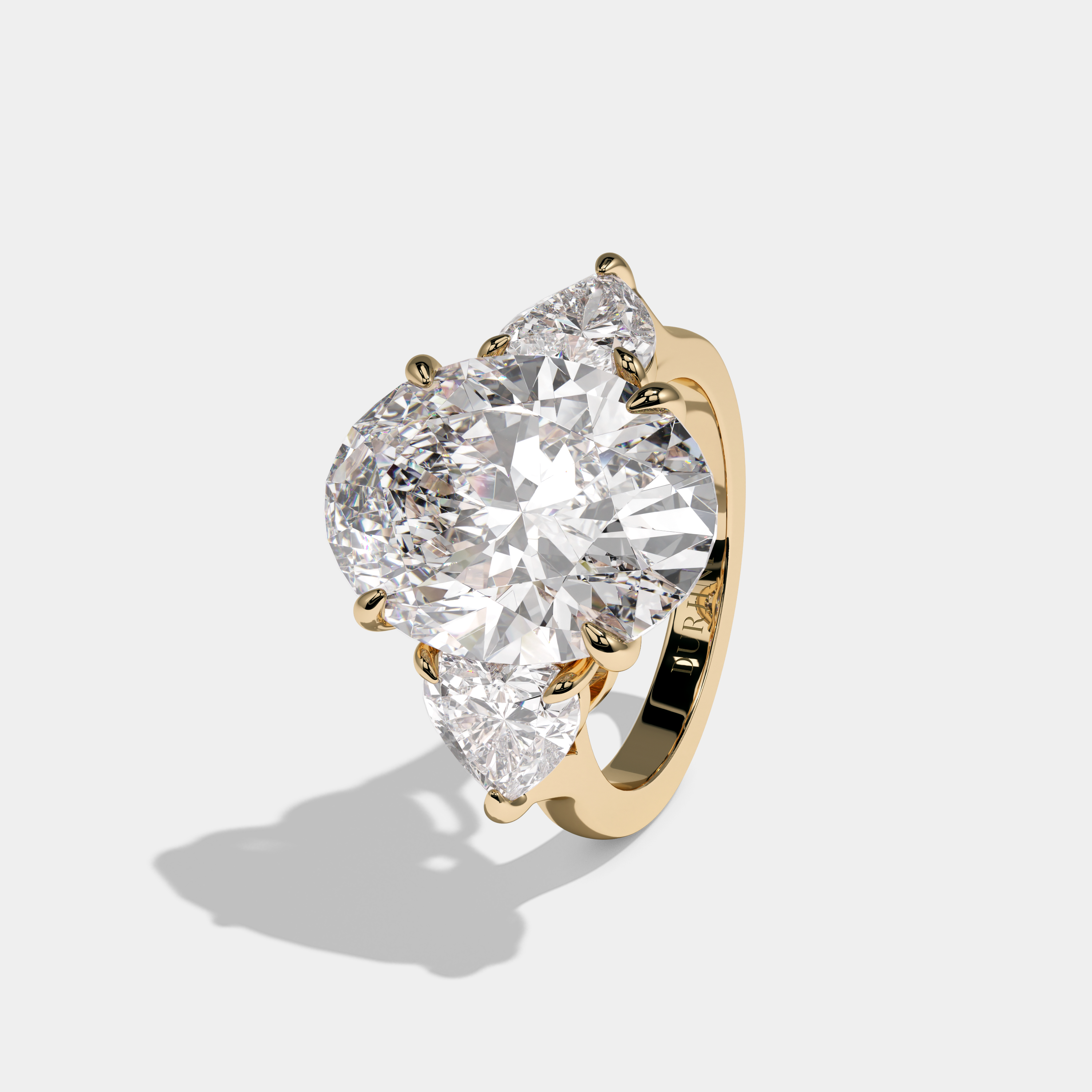 Eleanor Oval Cut Diamond Halo Engagement Ring 10ct 18k Yellow Gold