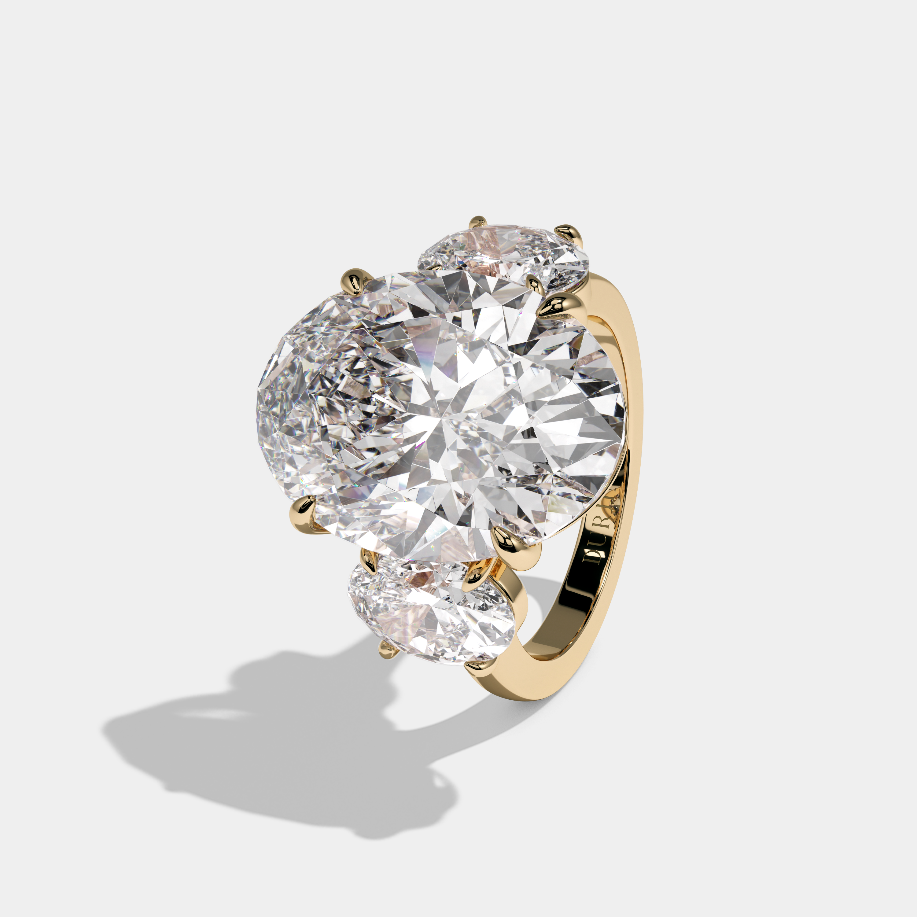 Victoria Oval Cut Diamond Halo Engagement Ring Plain Band 10ct 18K Yellow Gold