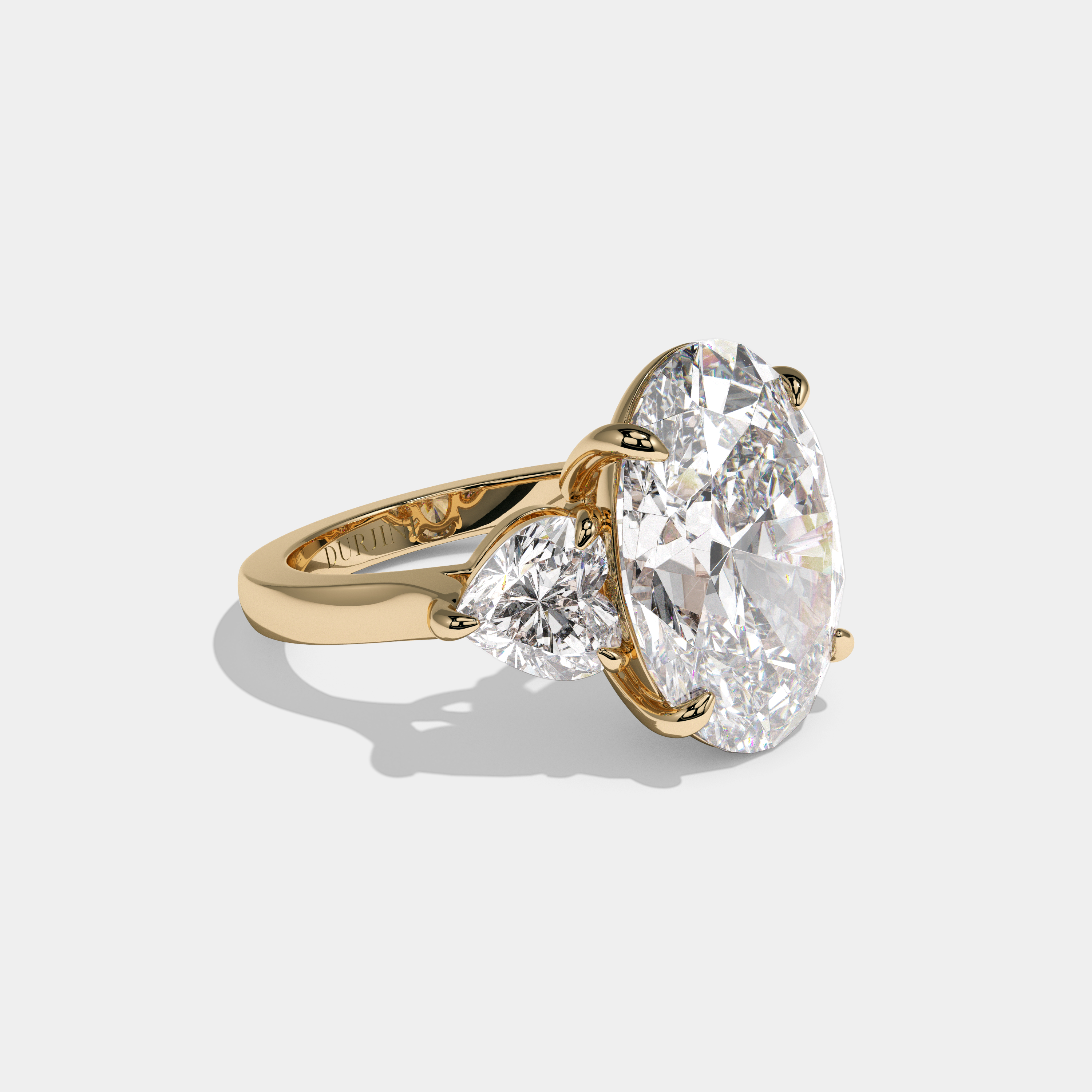 Charlotte Oval Cut Diamond Halo Engagement Ring Simple band 10ct 18K Yellow Gold
