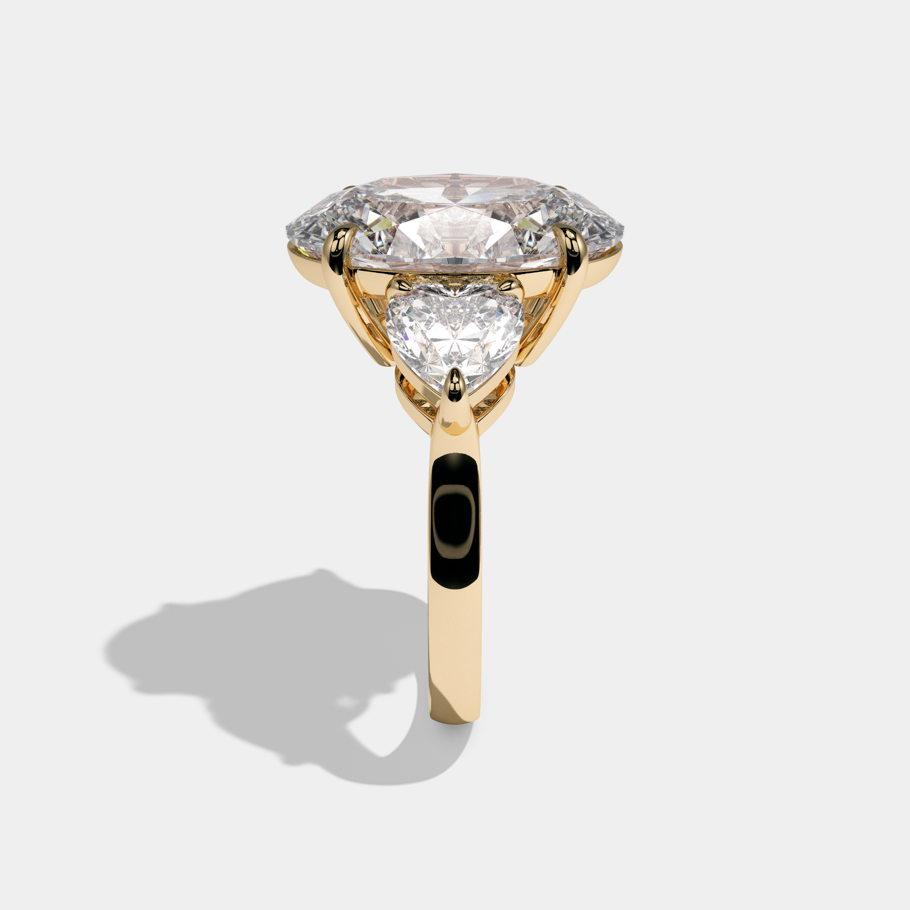 Charlotte Oval Cut Diamond Halo Engagement Ring Simple band 10ct 18K Yellow Gold