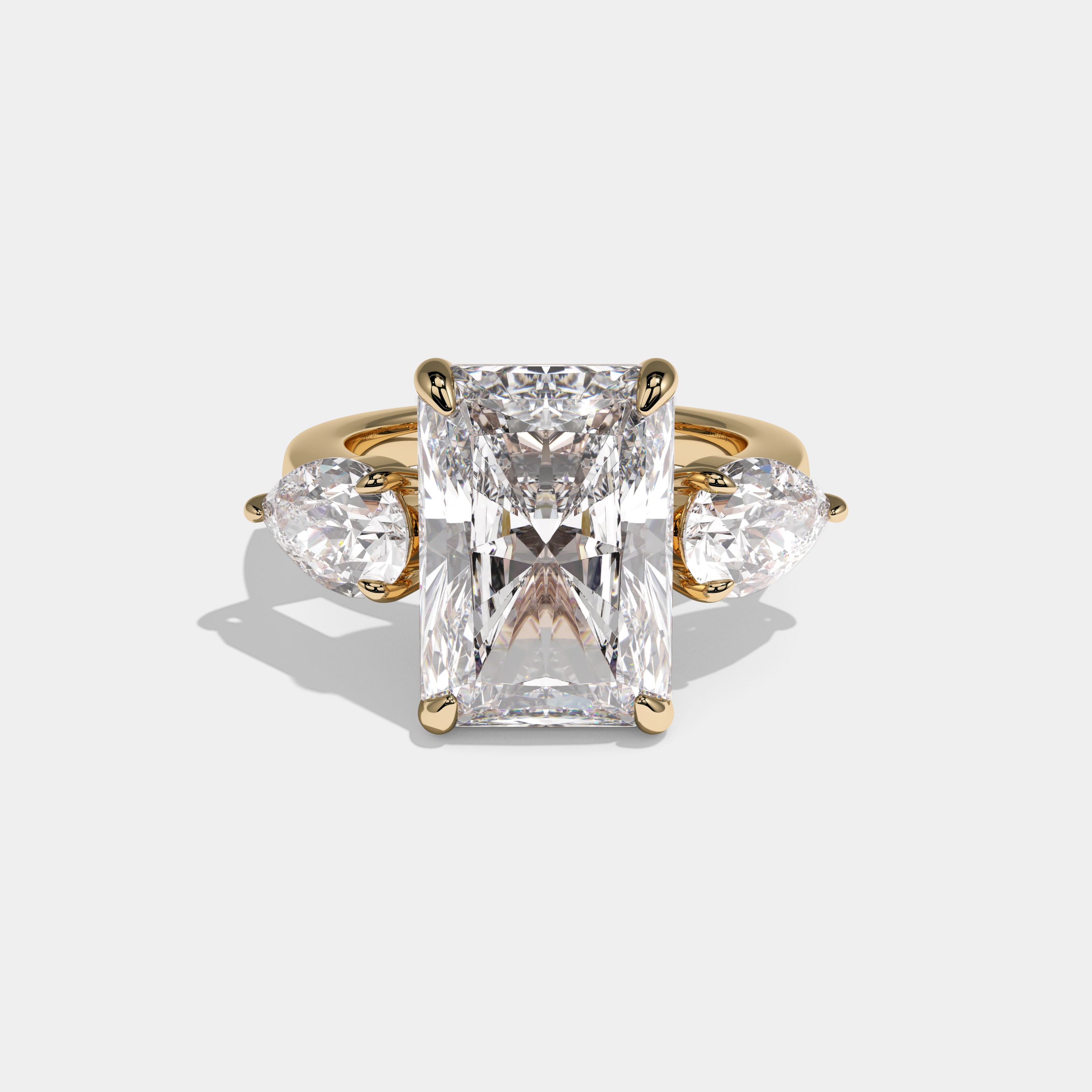Celestine Radiant Cut Diamond Halo Engagement Ring 10ct 18K Yellow Gold