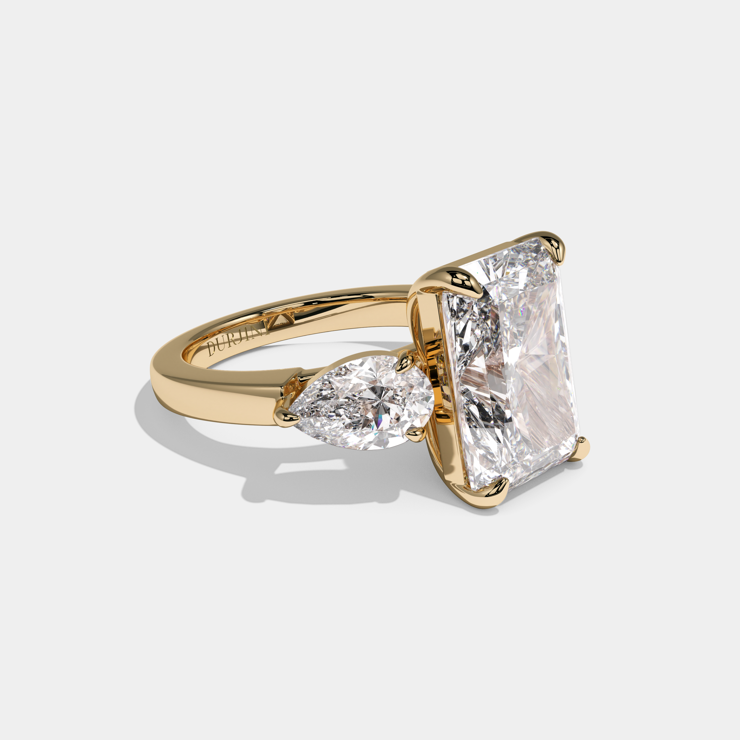 Celestine Radiant Cut Diamond Halo Engagement Ring 10ct 18K Yellow Gold