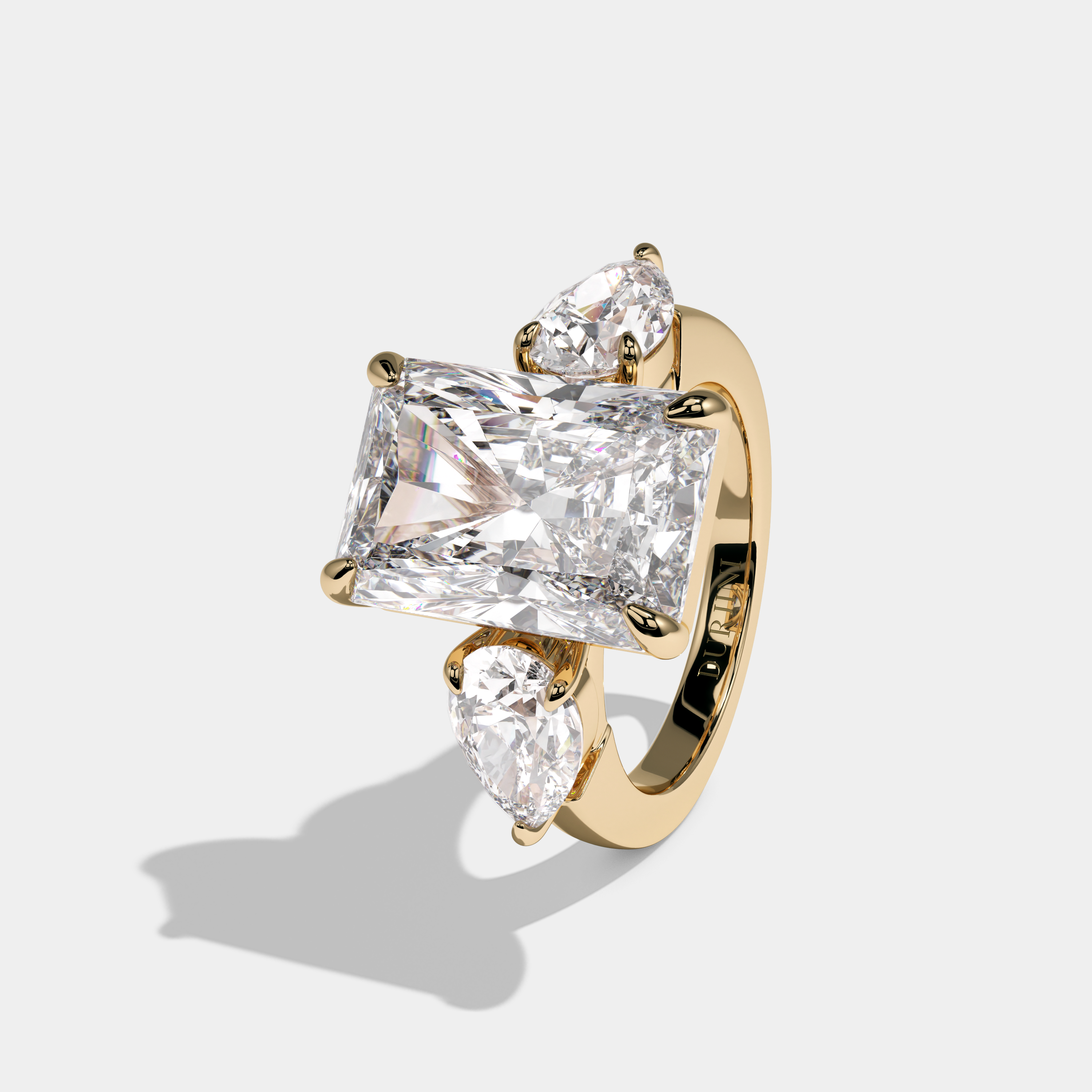 Celestine Radiant Cut Diamond Halo Engagement Ring 10ct 18K Yellow Gold