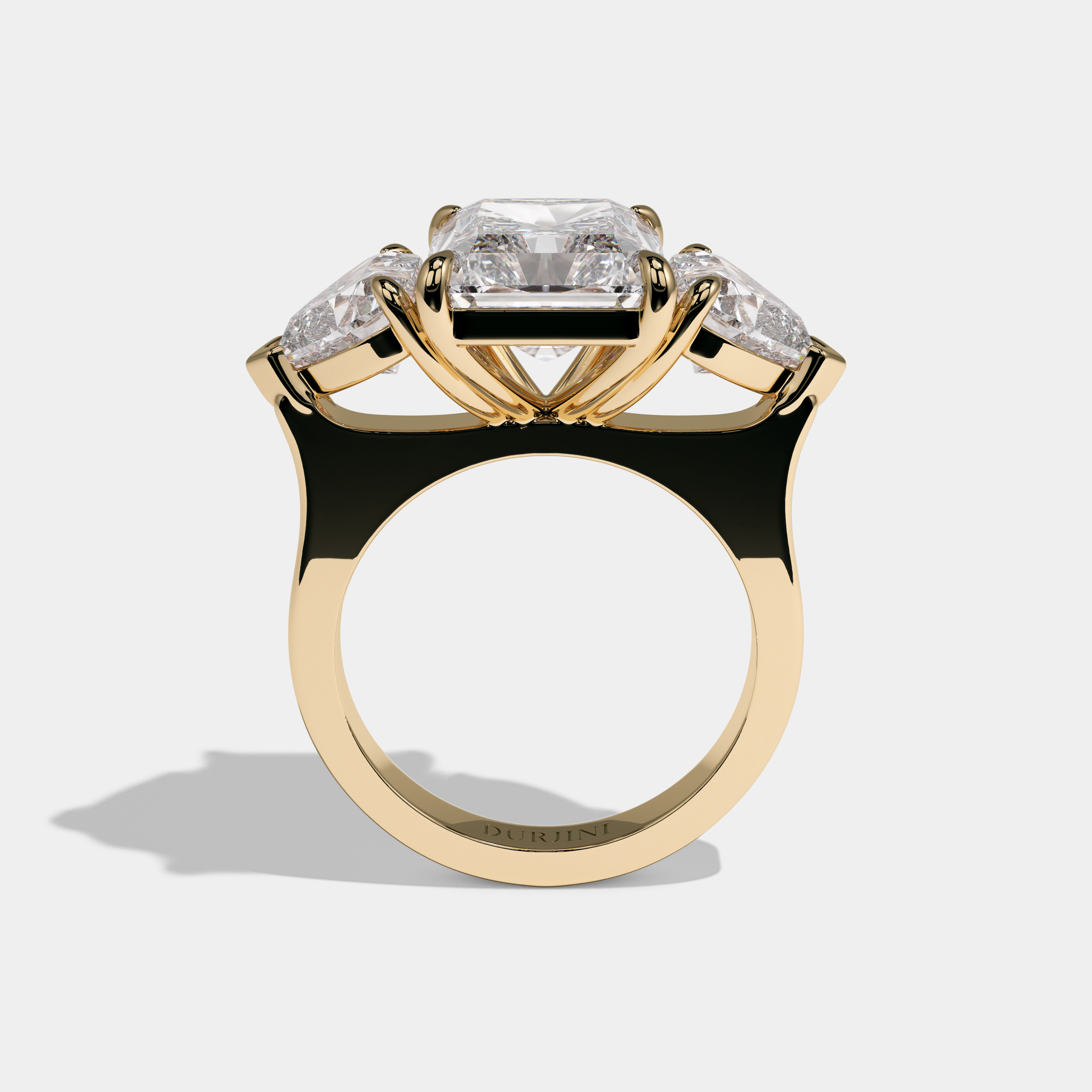 Rosie Radiant Cut Diamond Halo Engagement Ring Simple Band 10ct 18K Yellow Gold