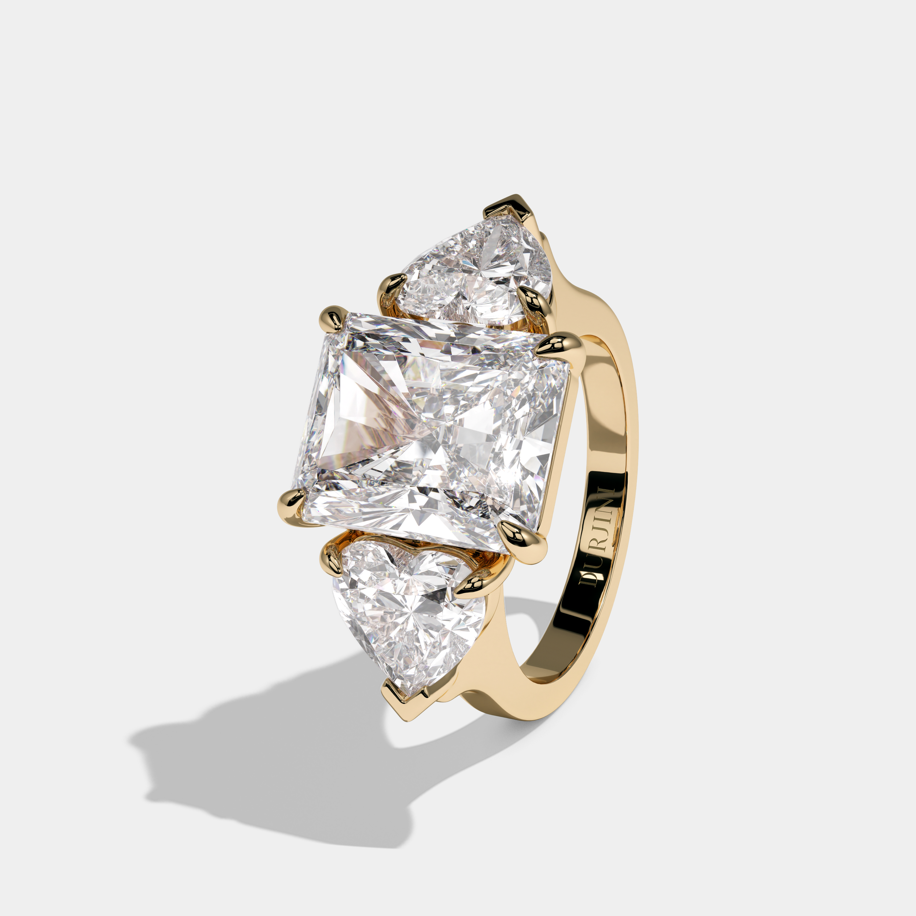 Rosie Radiant Cut Diamond Halo Engagement Ring Simple Band 10ct 18K Yellow Gold