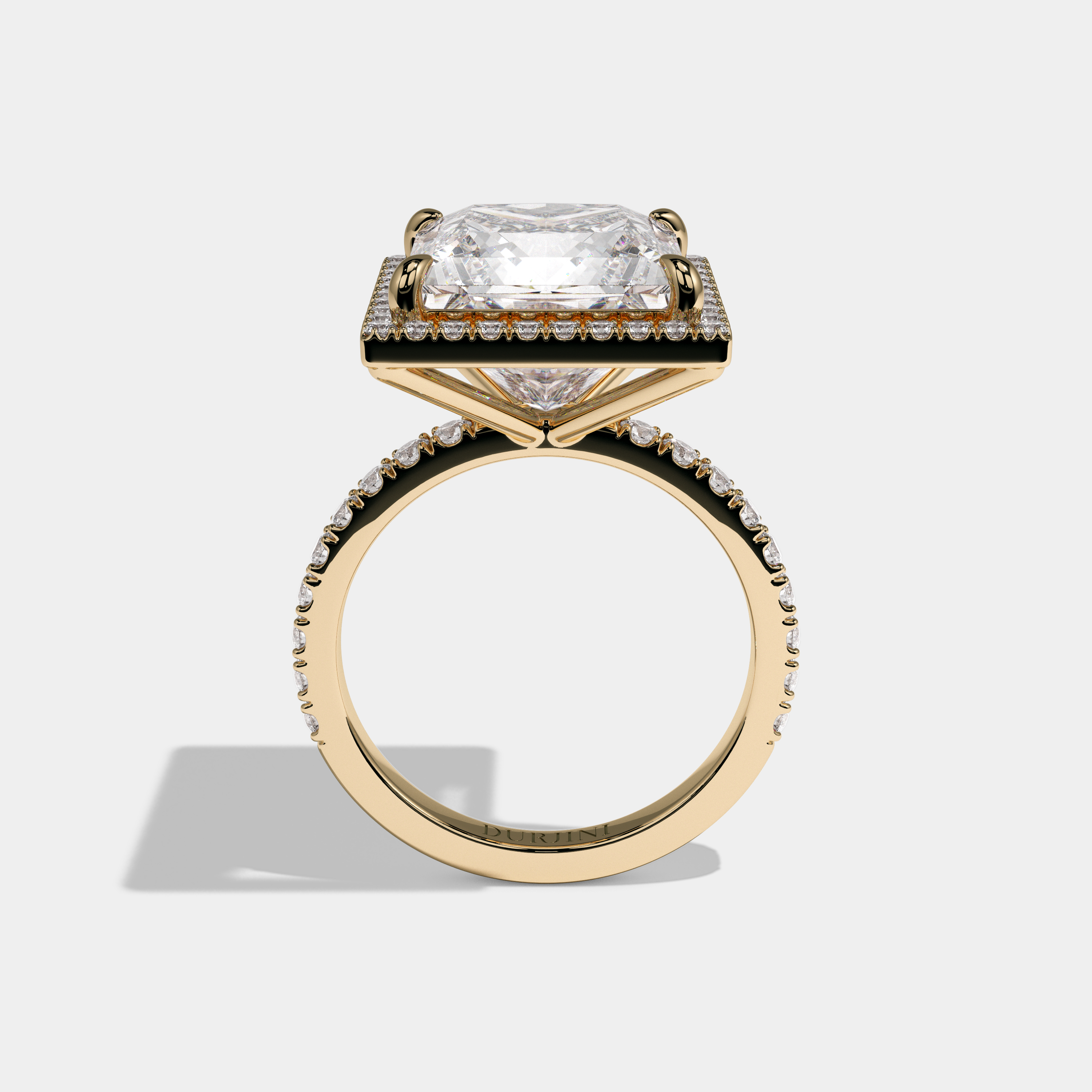 Eleanor Princess Cut Diamond Halo Engagement Ring 10ct 18K Yellow Gold