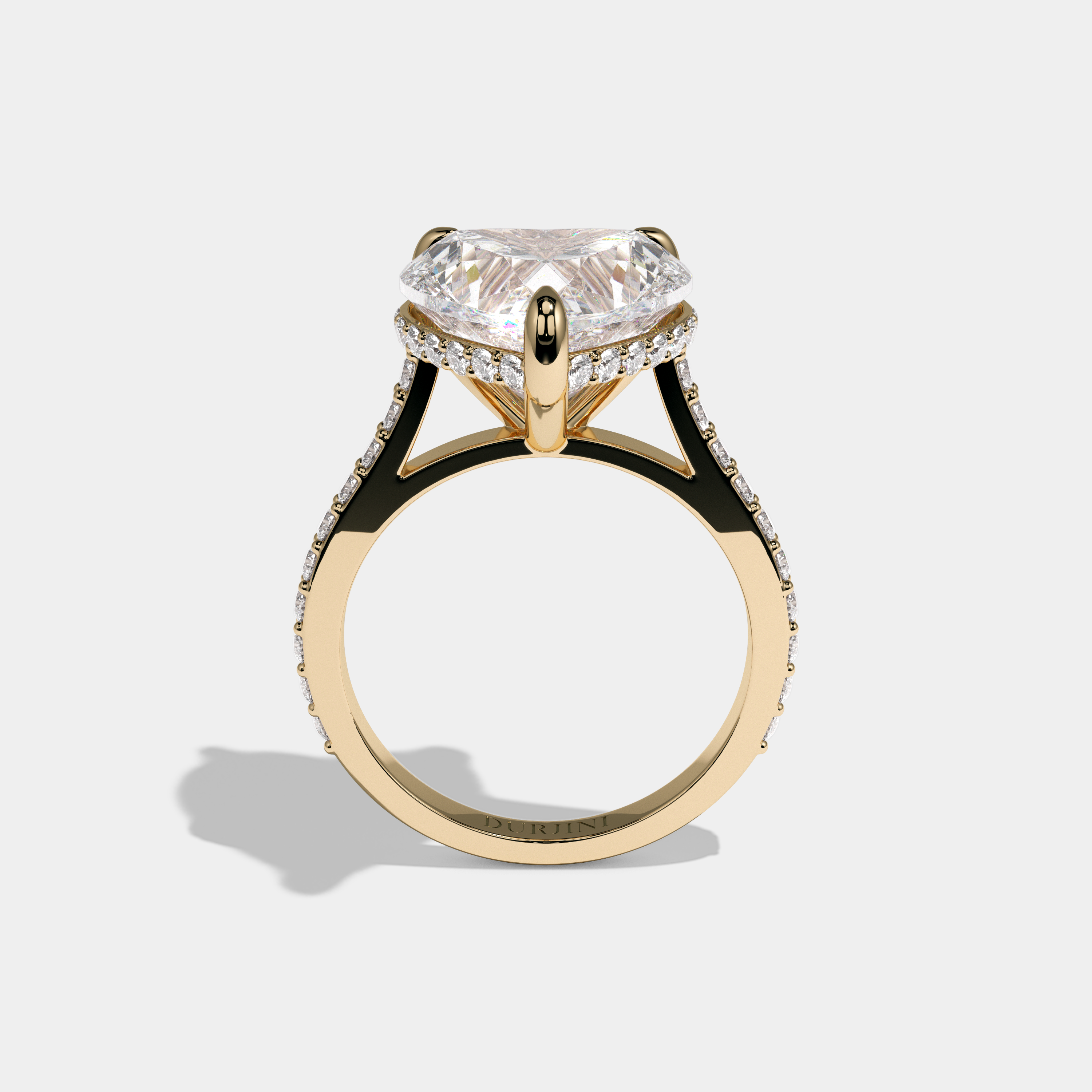 Diana Heart Cut Diamond Halo Engagement Ring 10ct 18K Yellow Gold