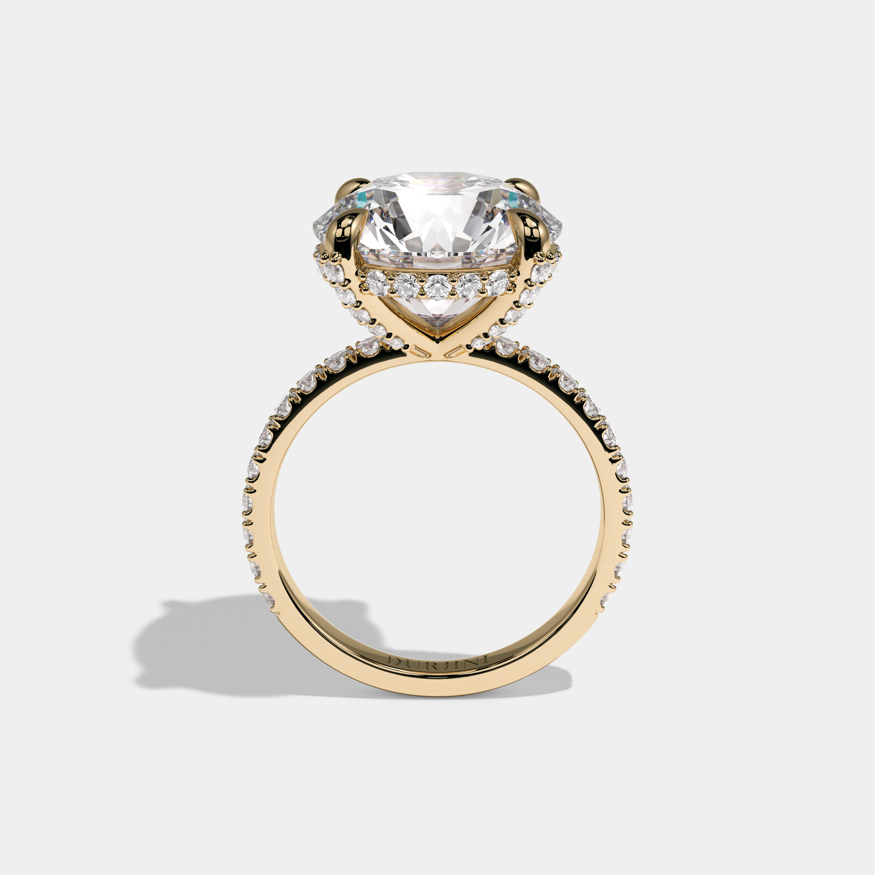 Charlotte Round Brilliant Cut Diamond Halo Engagement Ring 10ct 18K Yellow Gold