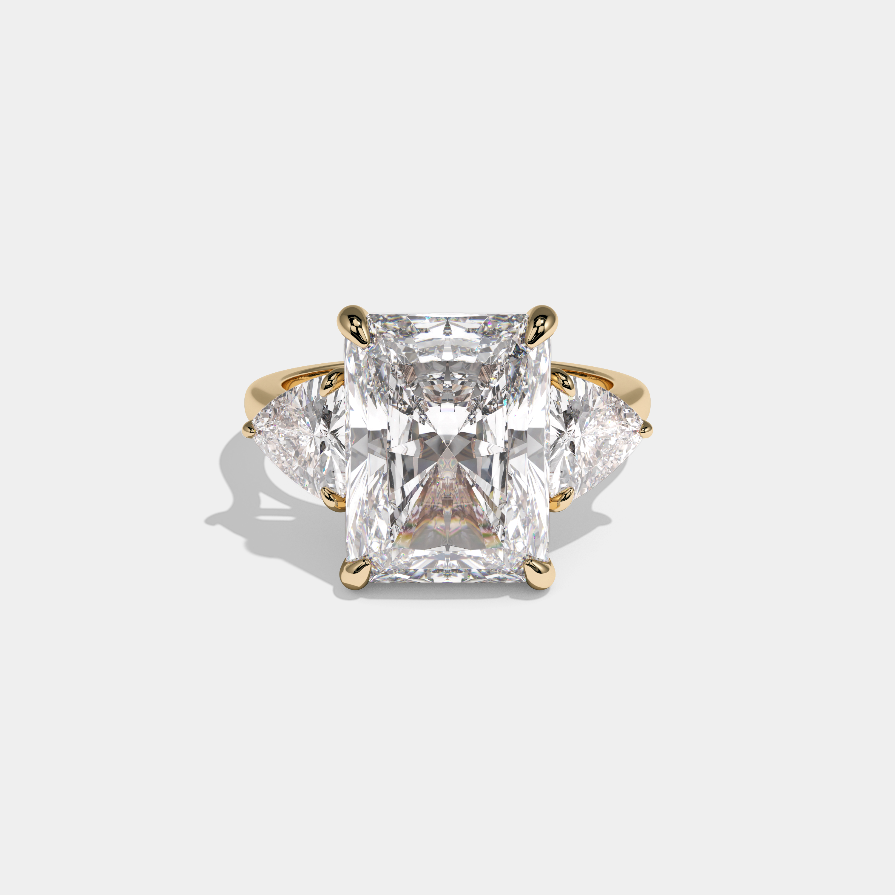 Victoria Princess Cut Diamond Halo Plain Band Engagement Ring 10ct 18k Yellow Gold