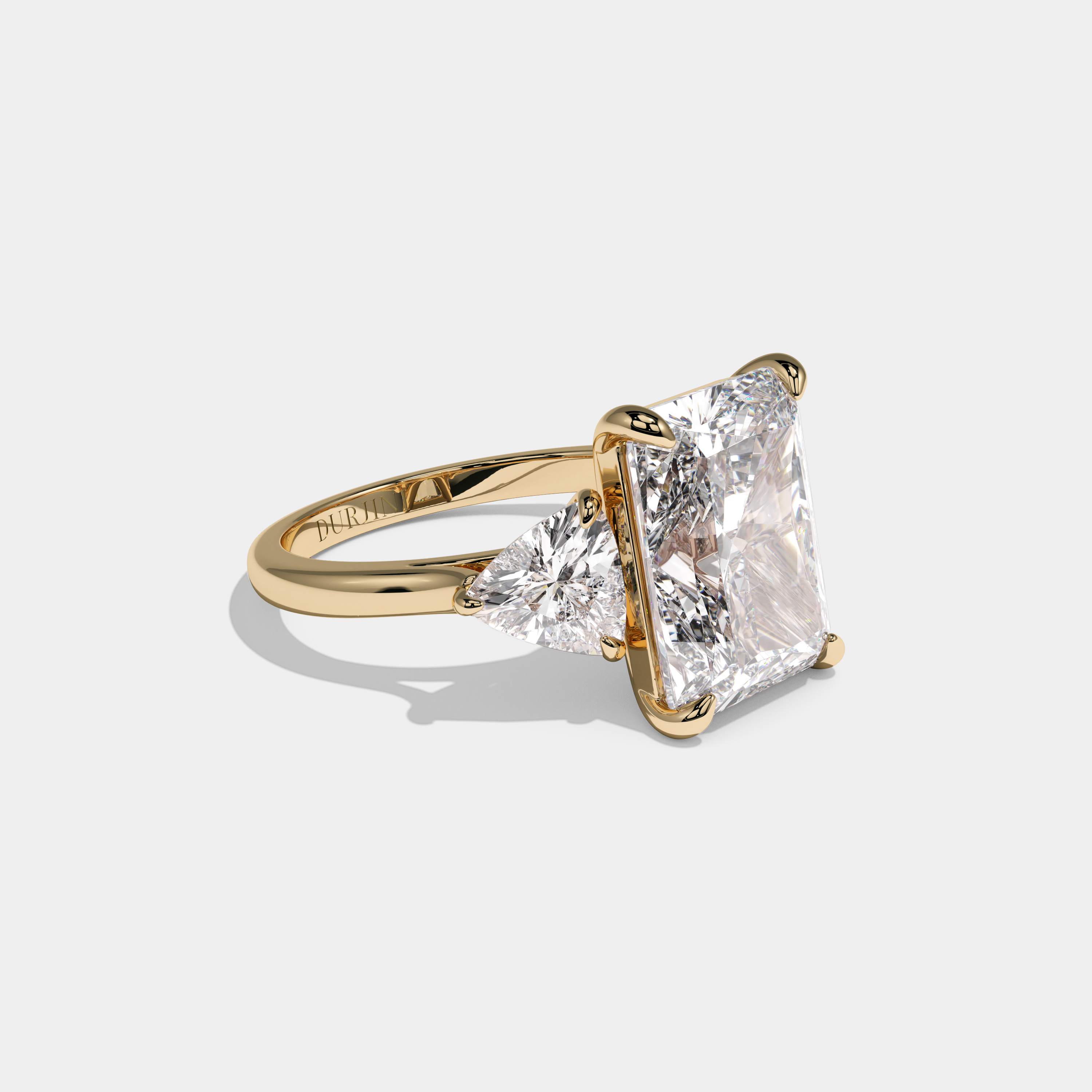 Victoria Princess Cut Diamond Halo Plain Band Engagement Ring 10ct 18k Yellow Gold