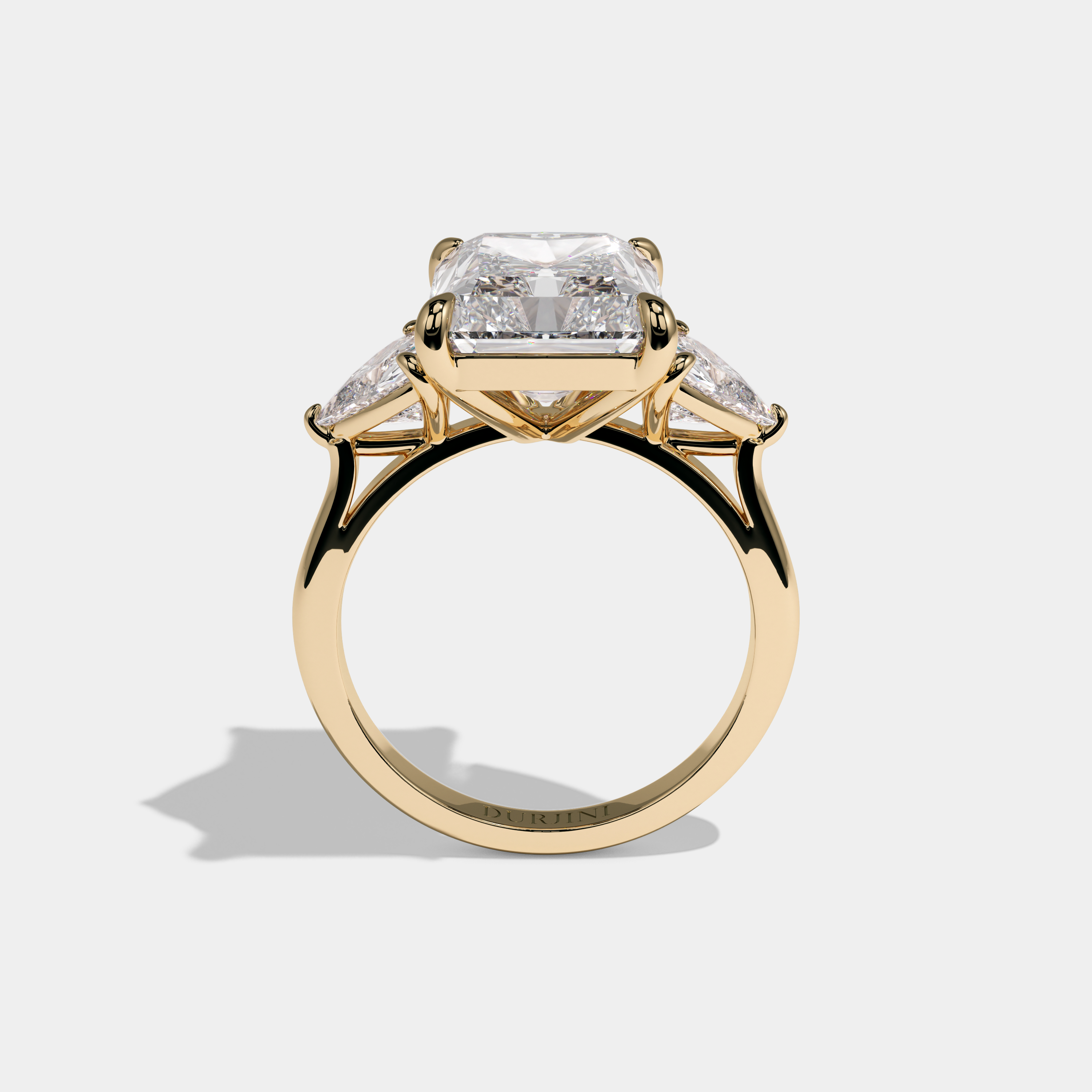 Victoria Princess Cut Diamond Halo Plain Band Engagement Ring 10ct 18k Yellow Gold