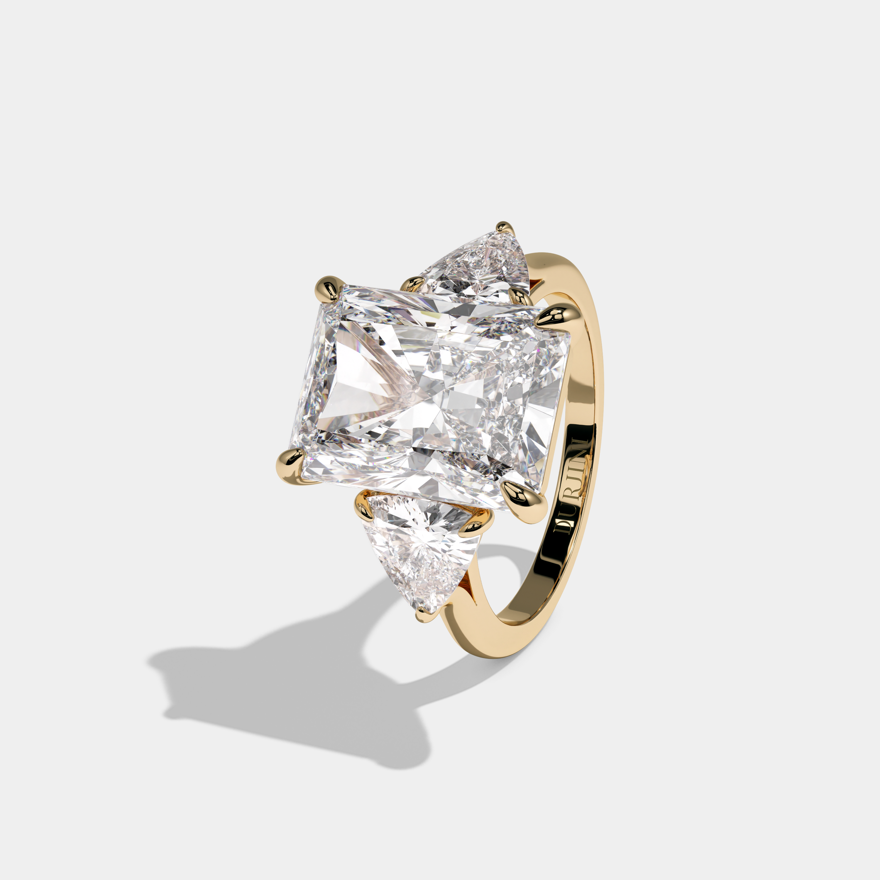Victoria Princess Cut Diamond Halo Plain Band Engagement Ring 10ct 18k Yellow Gold