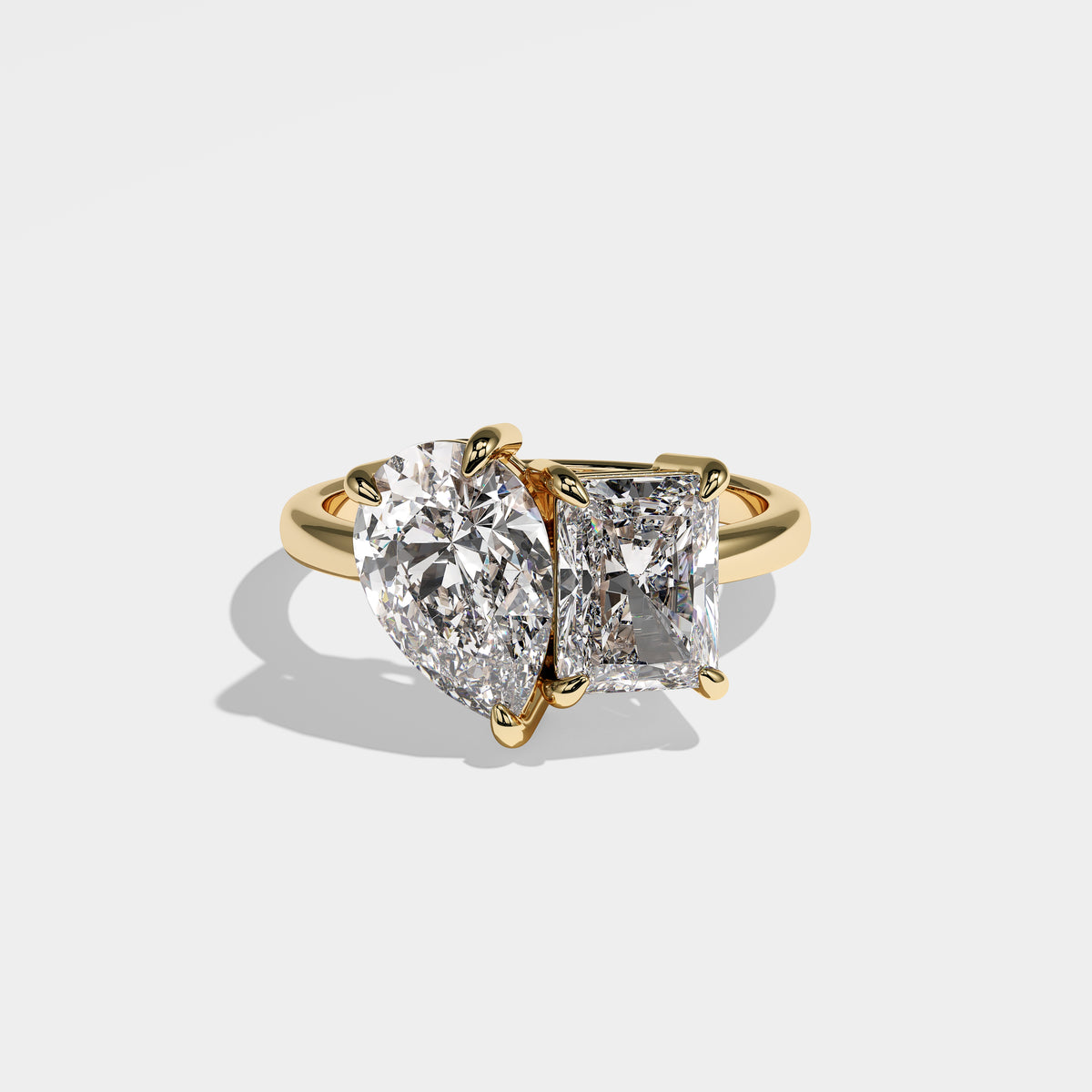 Prophecy Diamond Pear Engagement Ring 18K Yellow Gold 4.00ct