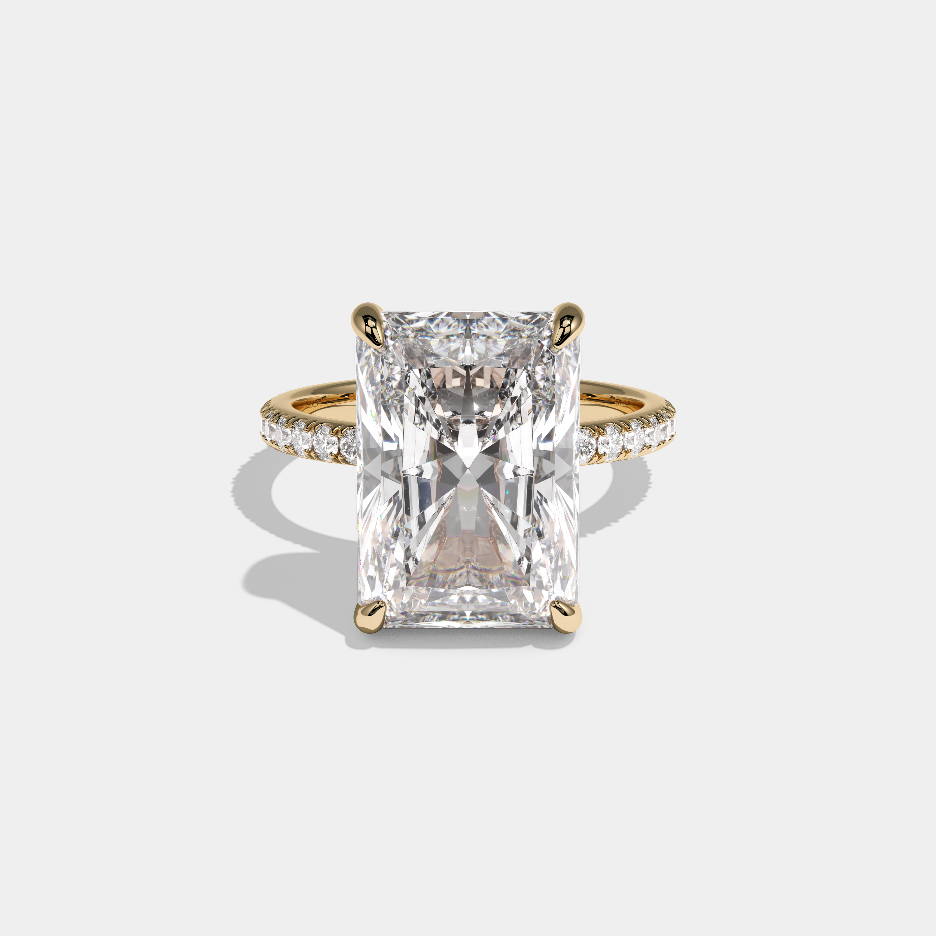 Celeste Radiant Cut Diamond Halo Engagement Ring 10ct 18K Yellow Gold