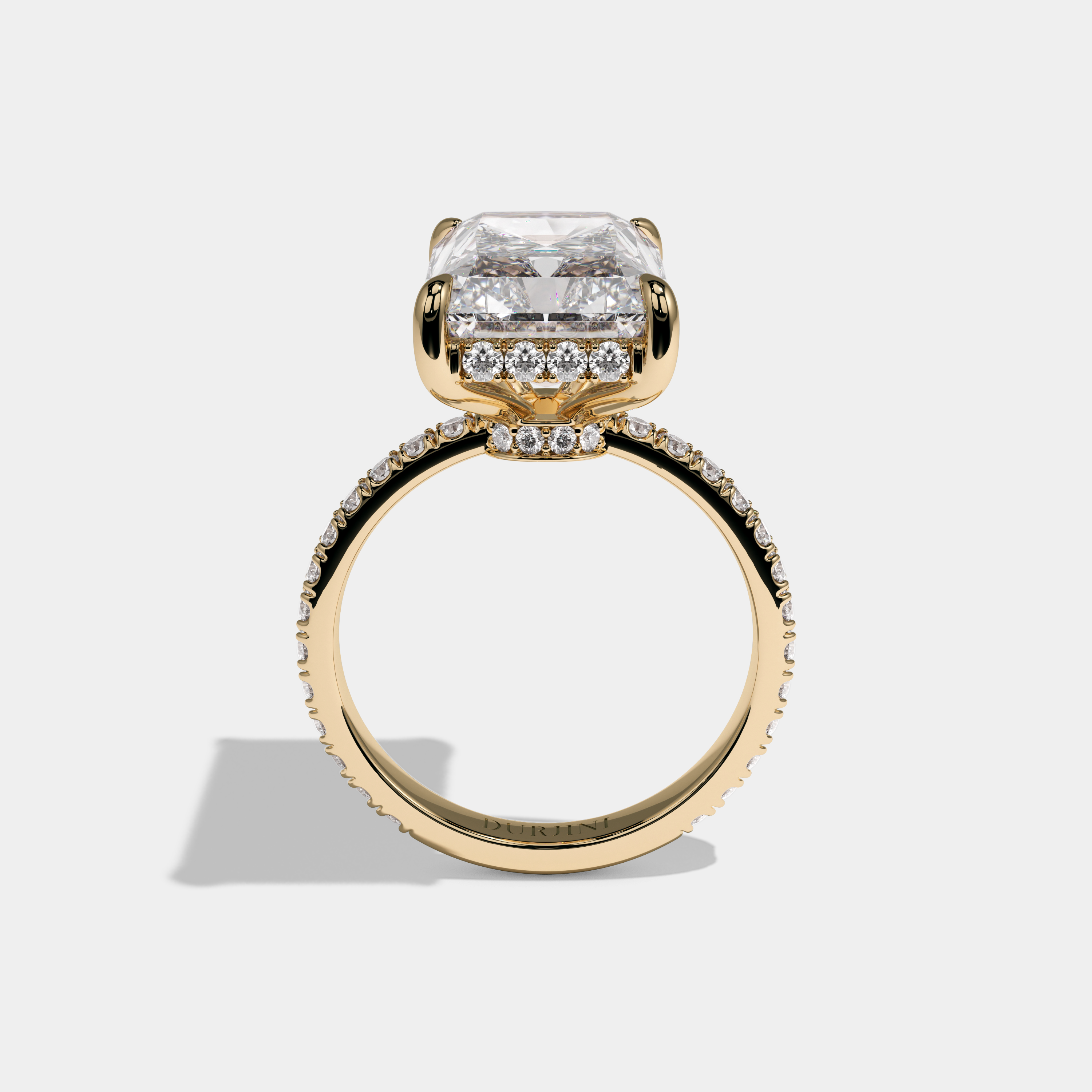 Celeste Radiant Cut Diamond Halo Engagement Ring 10ct 18K Yellow Gold