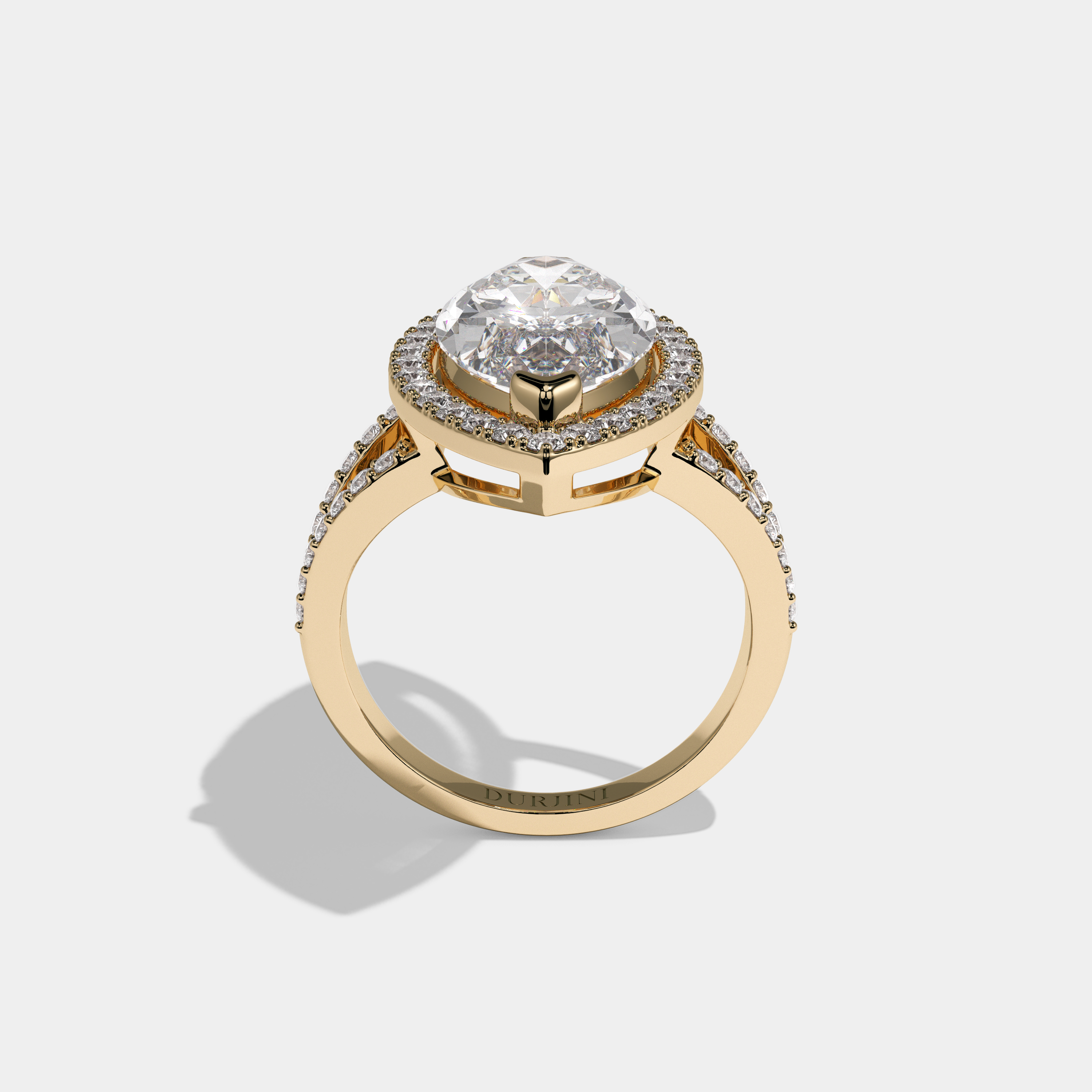 Charlotte Marquise Cut Diamond Halo Engagement Ring 10ct 18K Yellow Gold