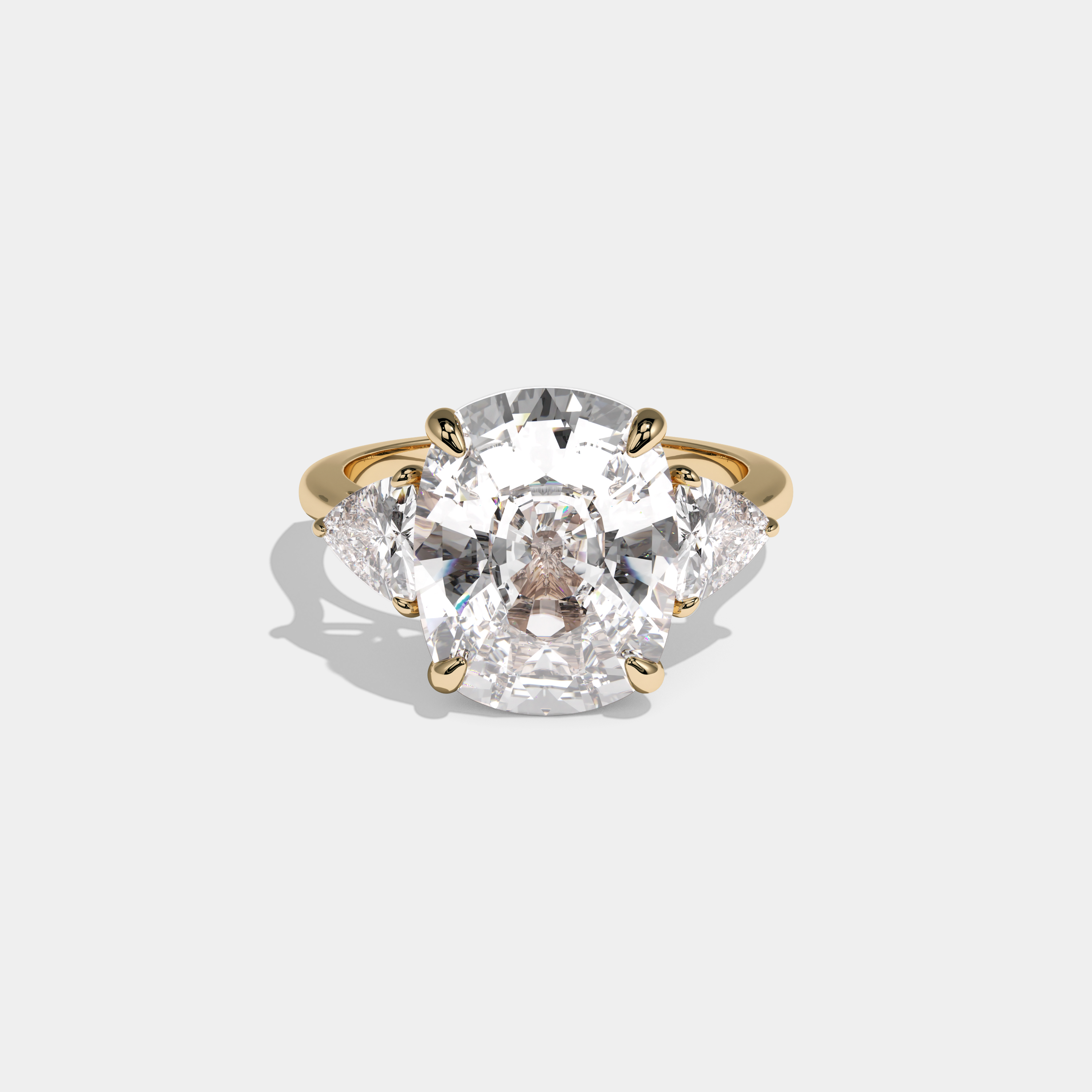 Victoria Cushion Cut Diamond Halo Engagement Ring Plain Band 9ct 18K Yellow Gold