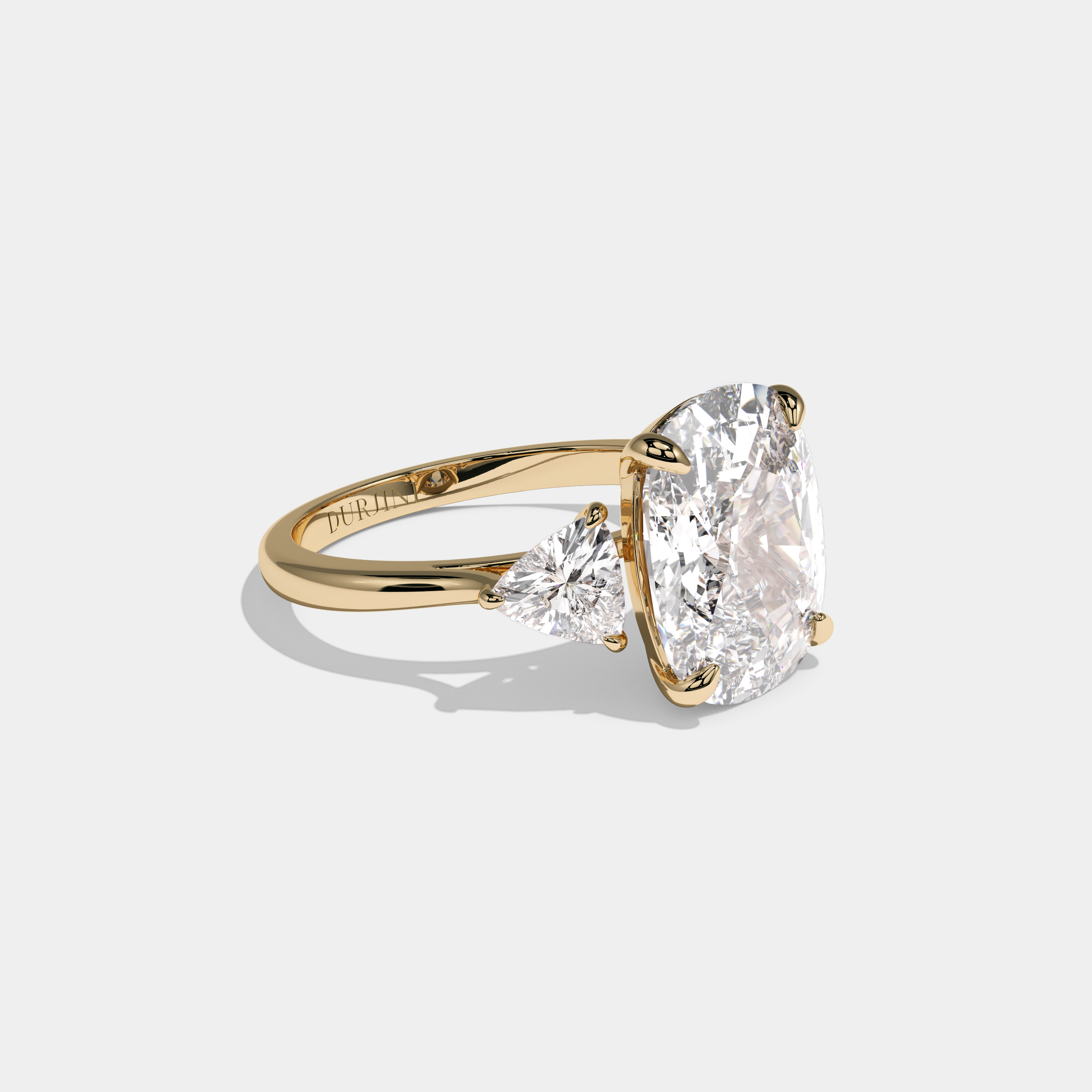 Victoria Cushion Cut Diamond Halo Engagement Ring Plain Band 9ct 18K Yellow Gold
