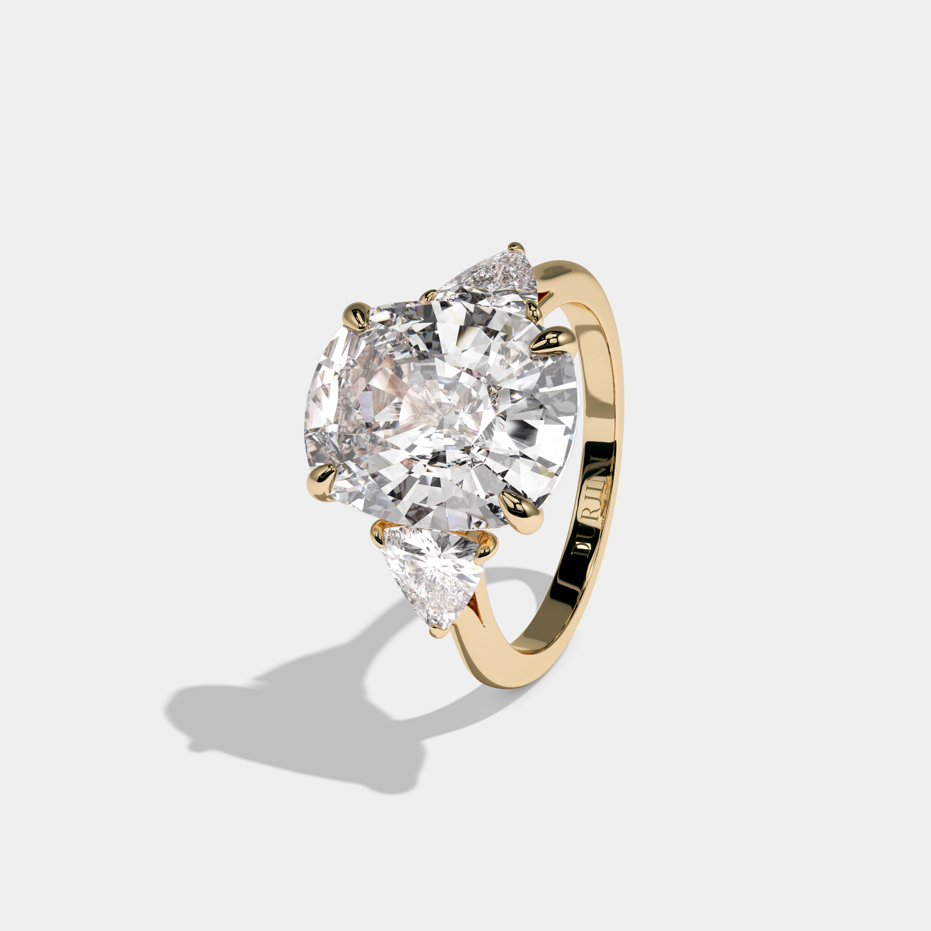 Victoria Cushion Cut Diamond Halo Engagement Ring Plain Band 9ct 18K Yellow Gold