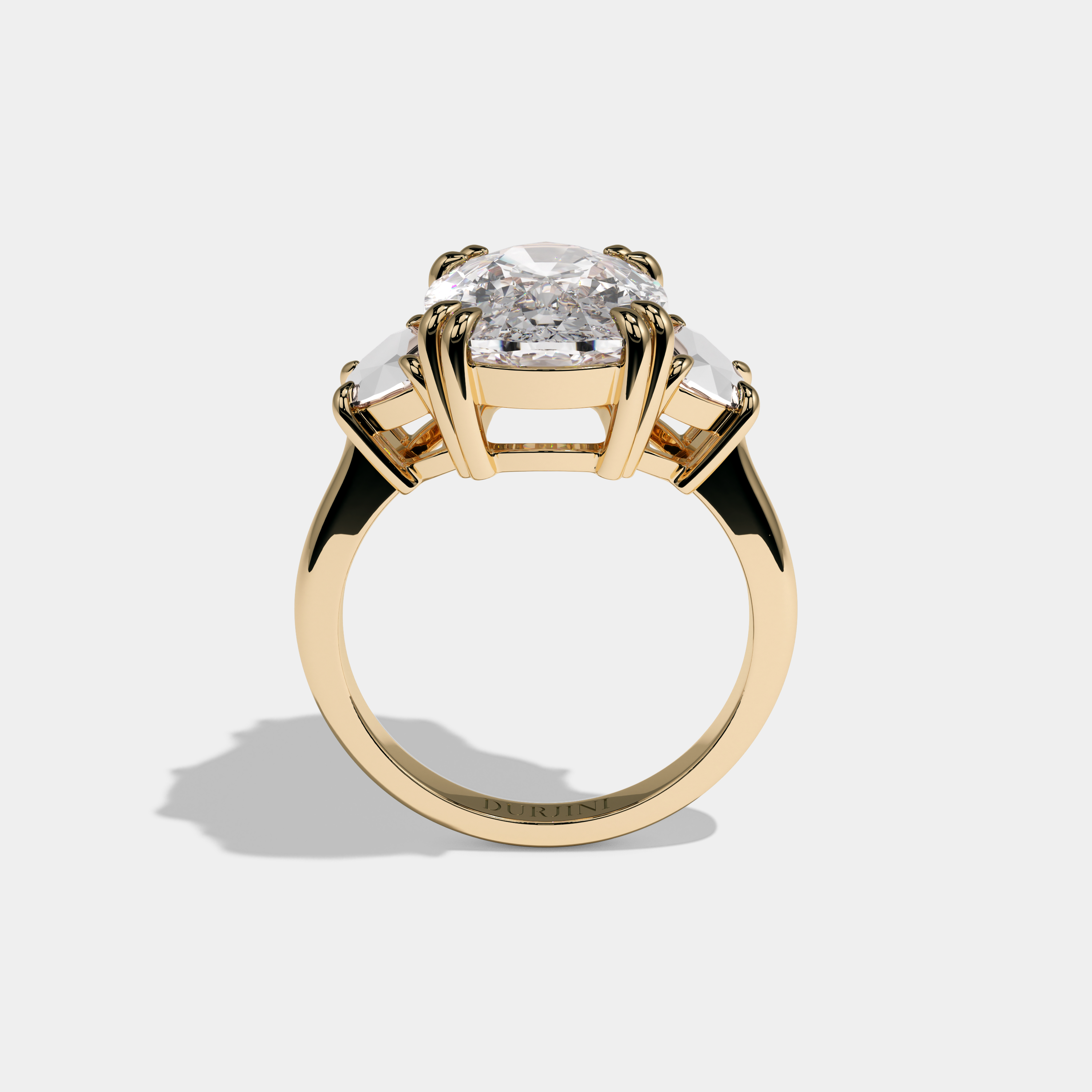 Florence Cushion Cut Diamond Halo Plain Band With Half Moon Side Engagement Ring 10ct 18k