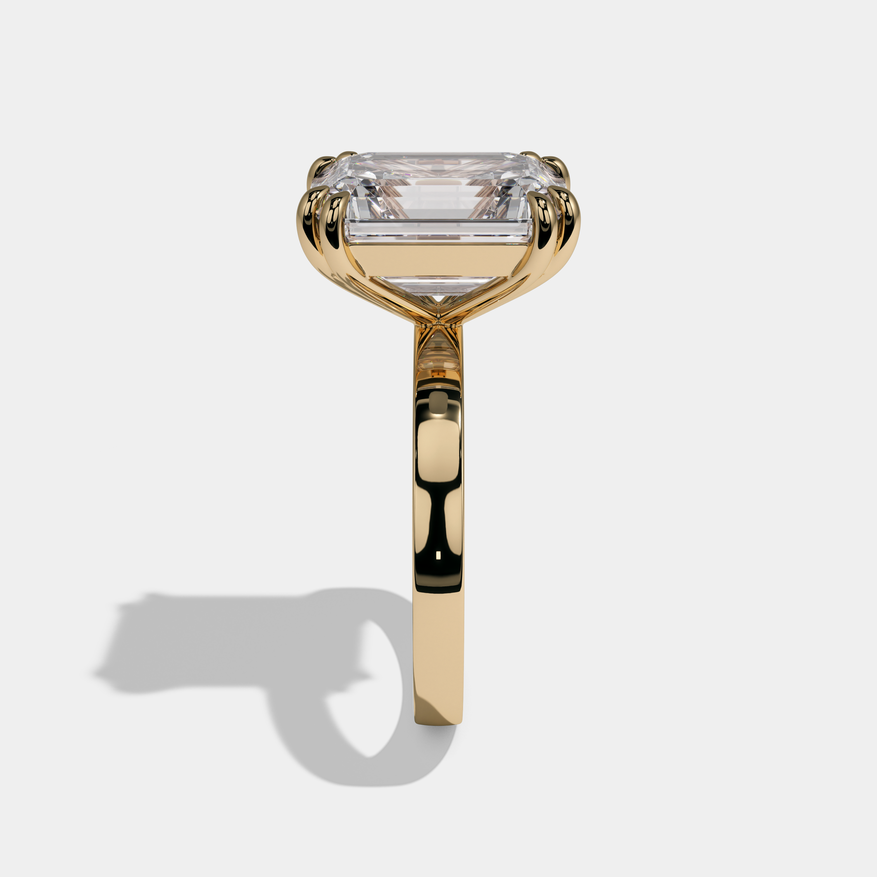 Beatrice Emerald Cut Diamond Hidden Band Engagement Ring 10ct 18k Yellow Gold