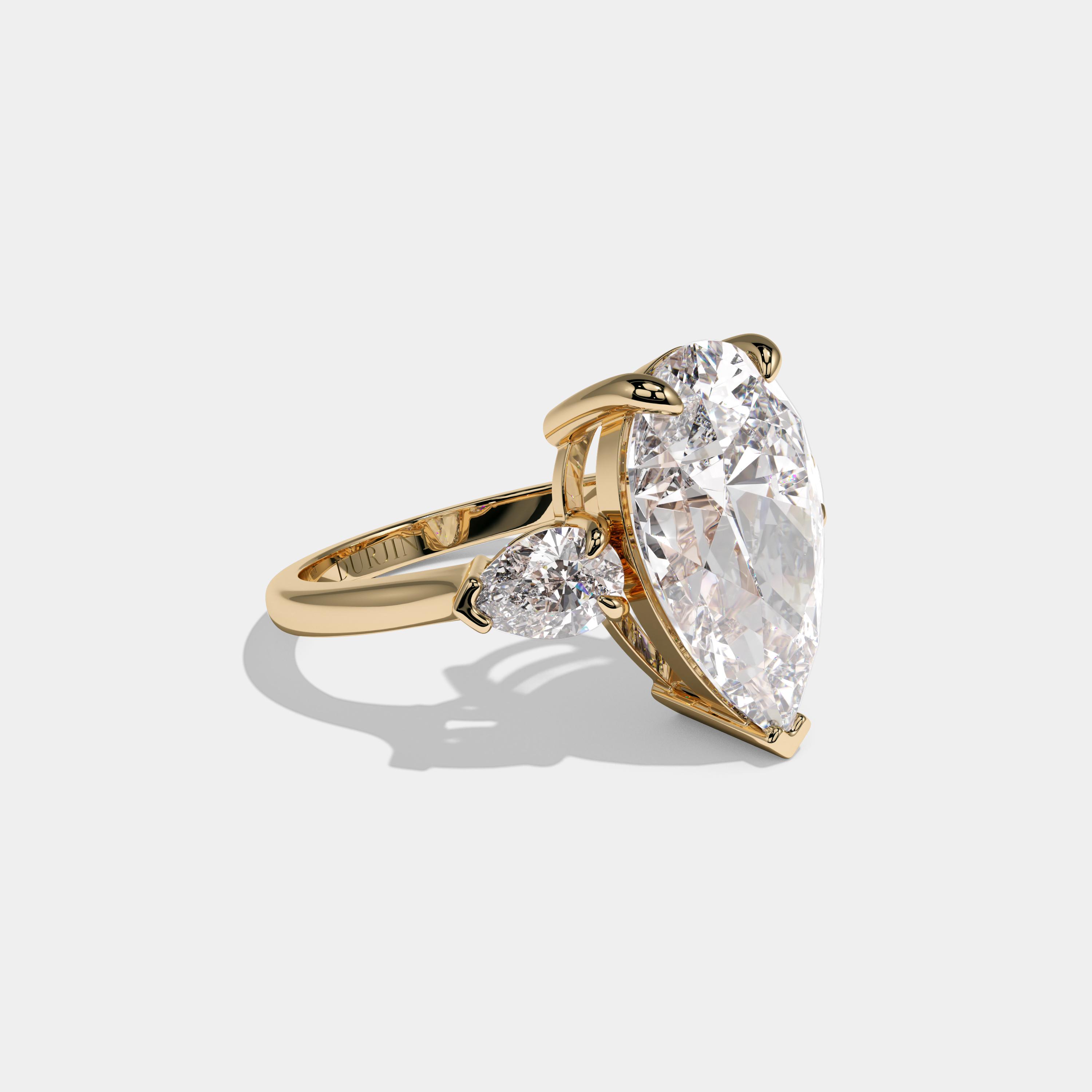 Arabella Pear Cut Diamond With Pear Sides Engagement Ring 10ct 18k Yellow Gold