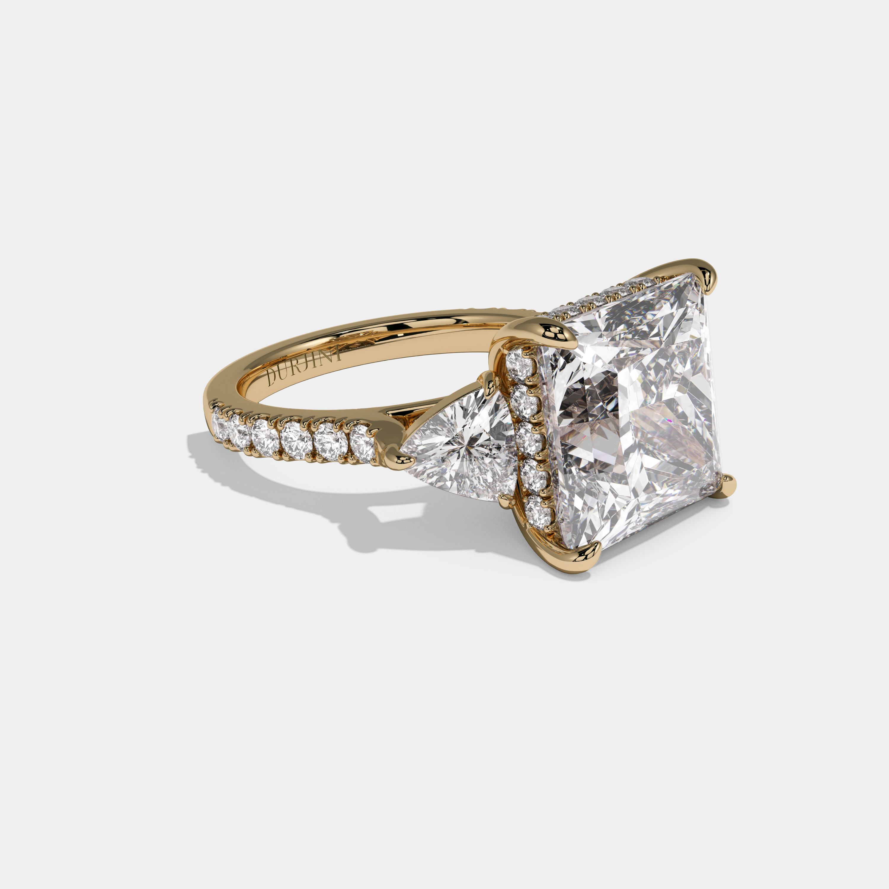 Charlotte Asscher Cut Diamond Halo Engagement Ring 10ct 18k Yellow Gold