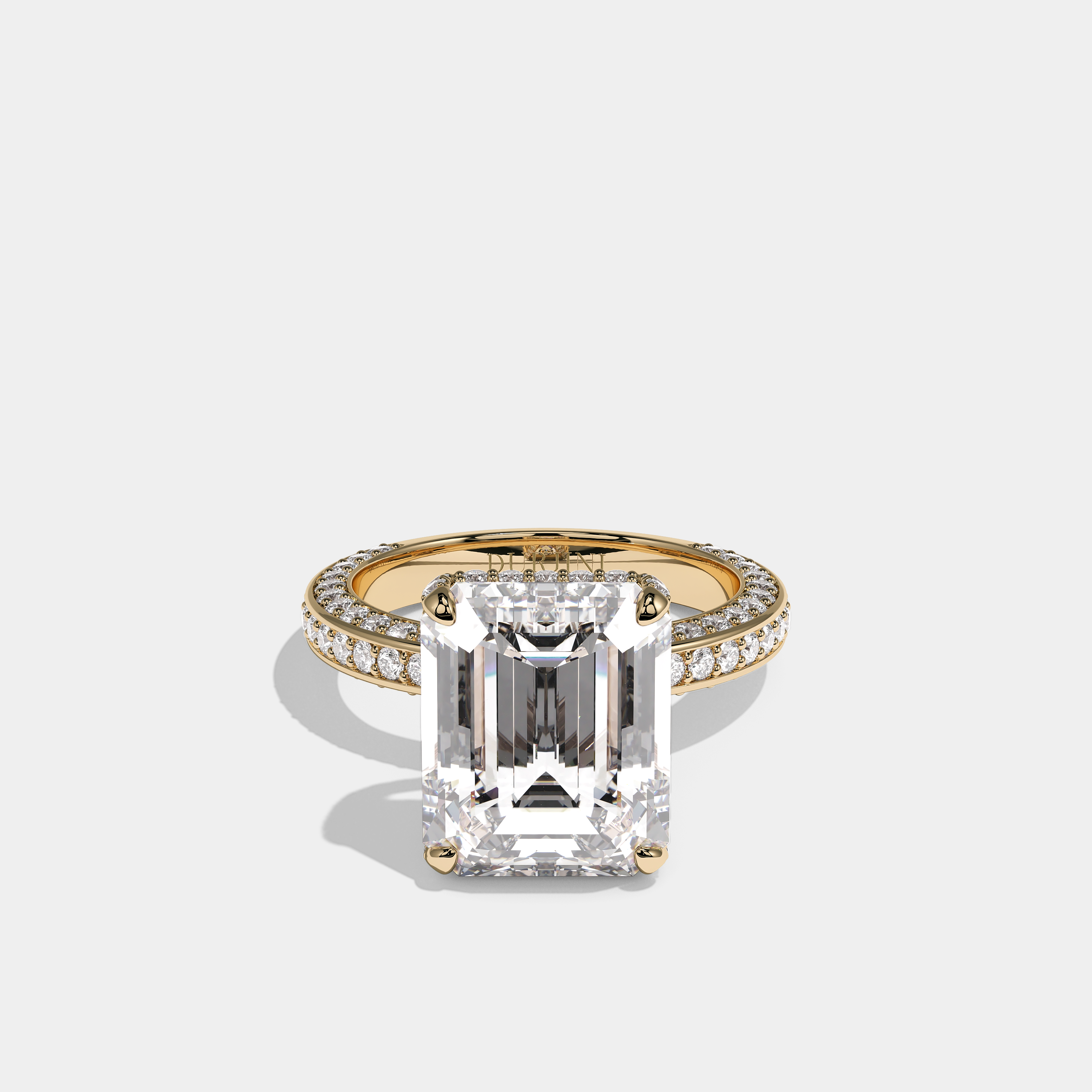 Dana Diamond Emerald Cut Engagement Ring 18K Yellow Gold 11.00ct