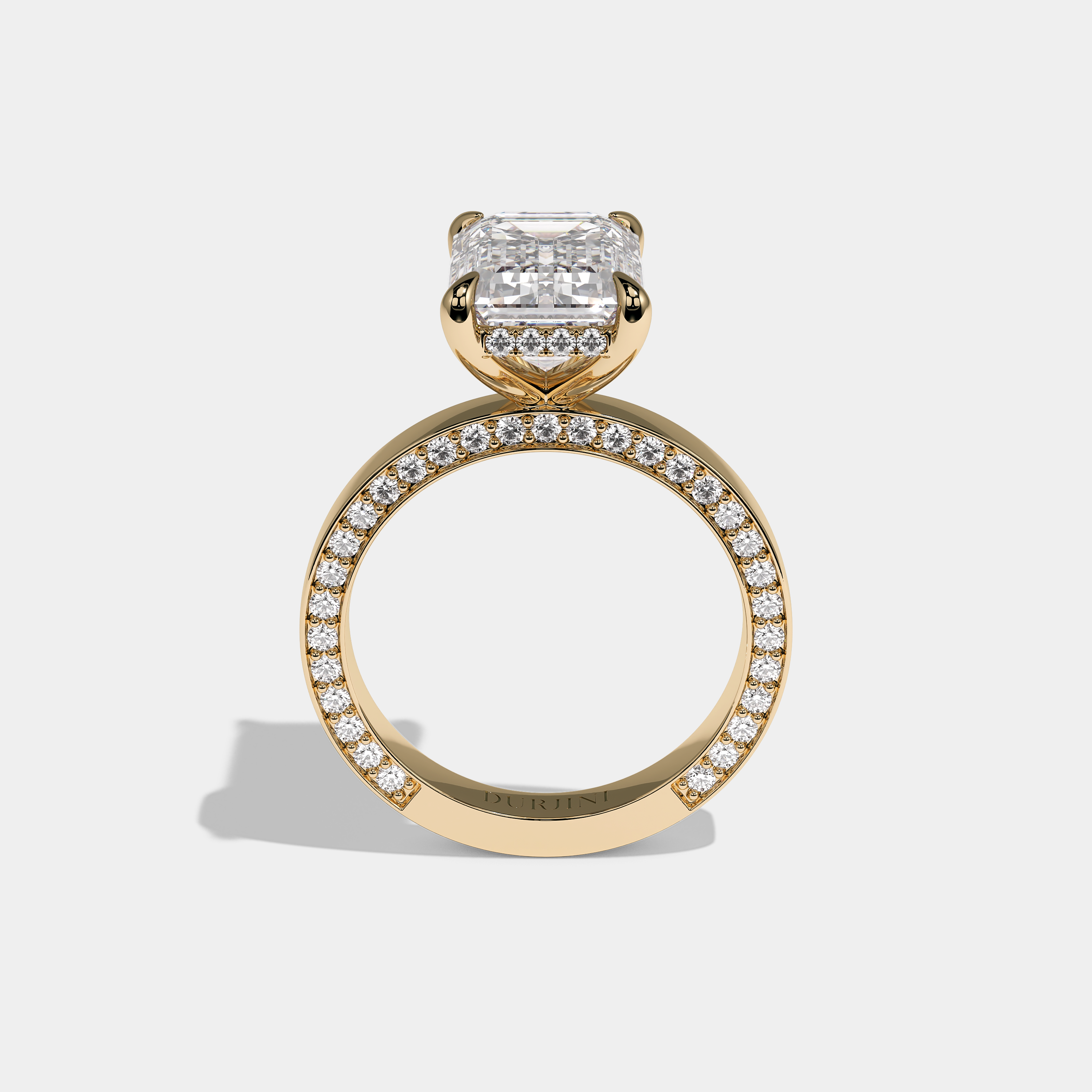 Brilliance Diamond Emerald Cut Engagement Ring 18K Yellow Gold 8.00ct