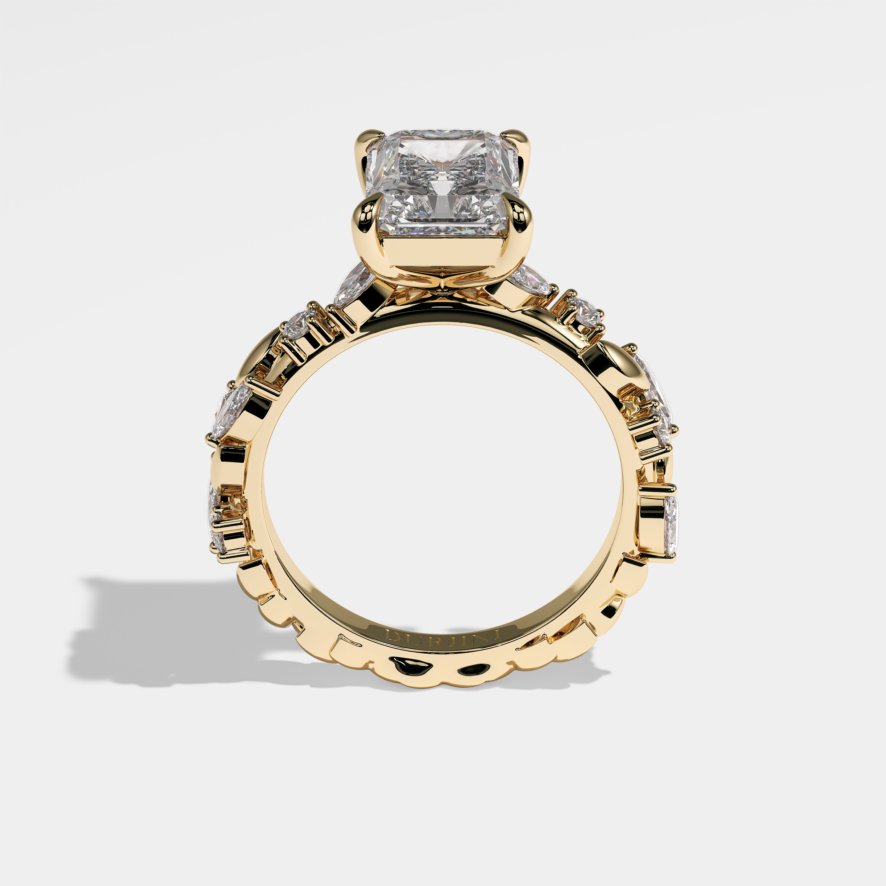 Mackenna Diamond Radiant Engagement Ring 18K Yellow Gold 2.00ct