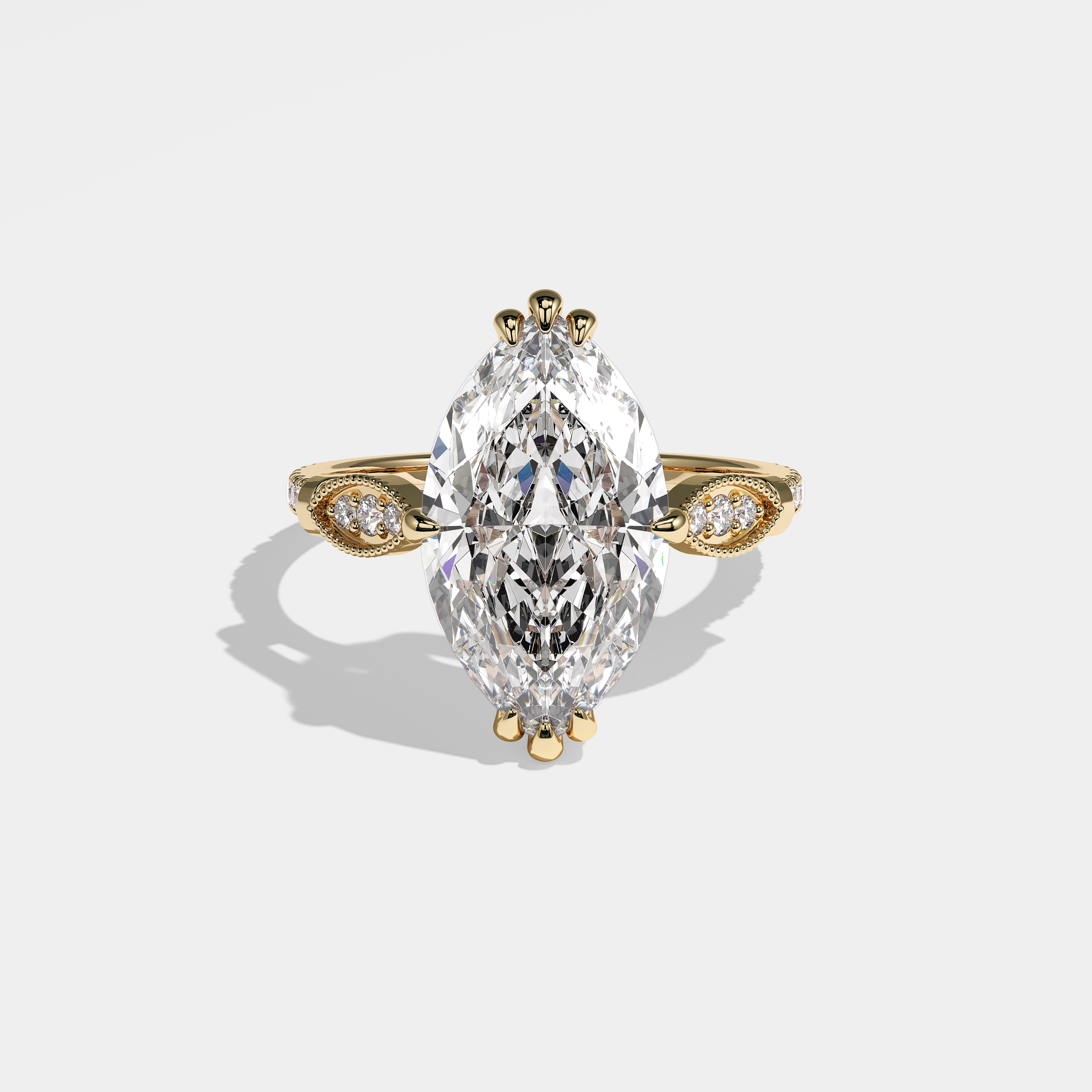 Maliyah Diamond Marquise Engagement Ring 18K Yellow Gold 5.00ct