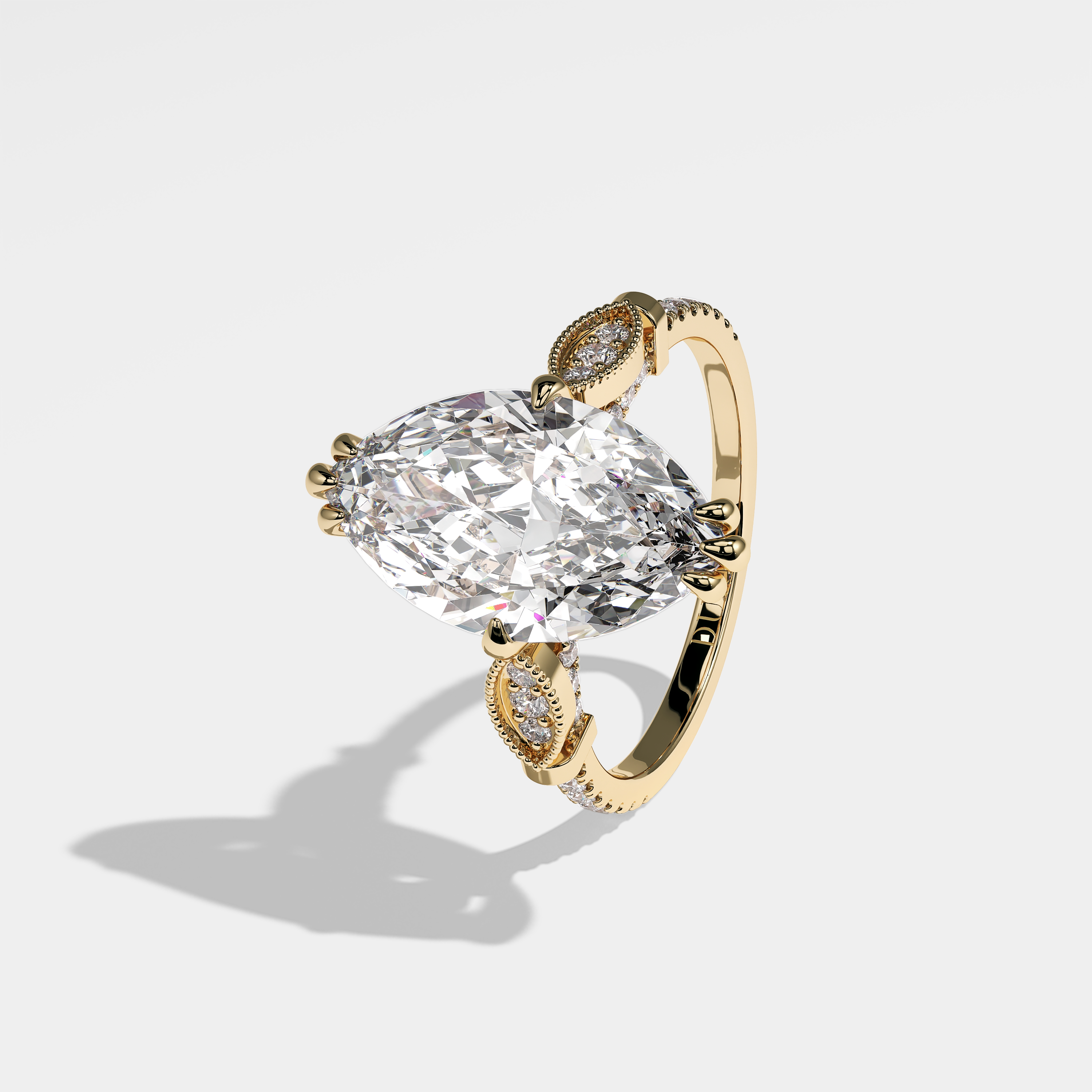 Maliyah Diamond Marquise Engagement Ring 18K Yellow Gold 5.00ct