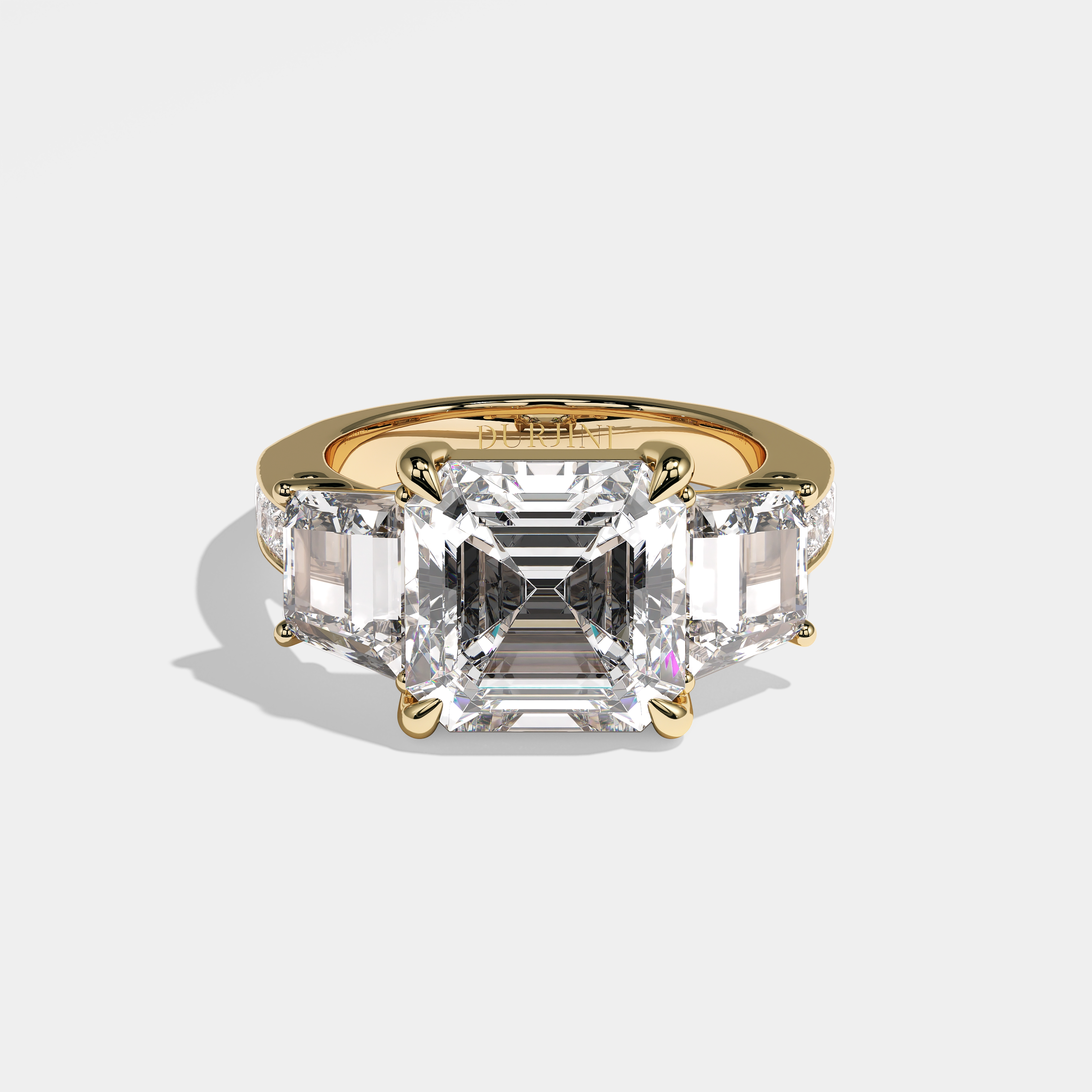 Nicola Diamond Asscher Engagement Ring 18K Yellow Gold 6.00ct