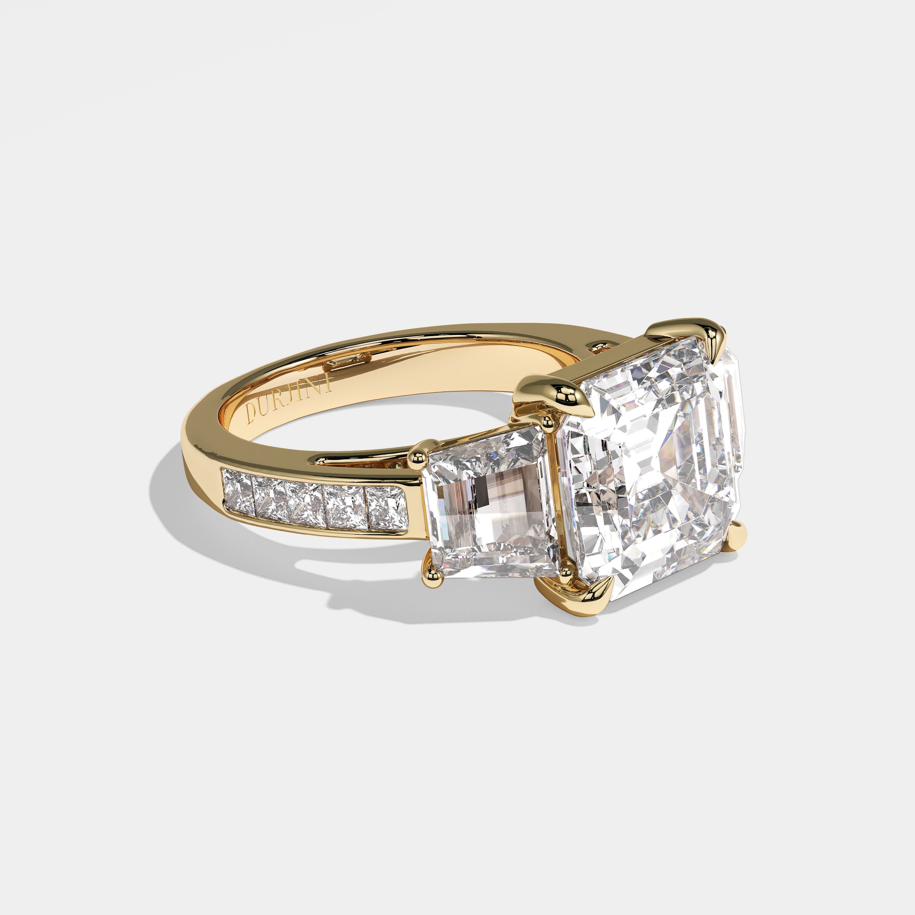 Nicola Diamond Asscher Engagement Ring 18K Yellow Gold 6.00ct