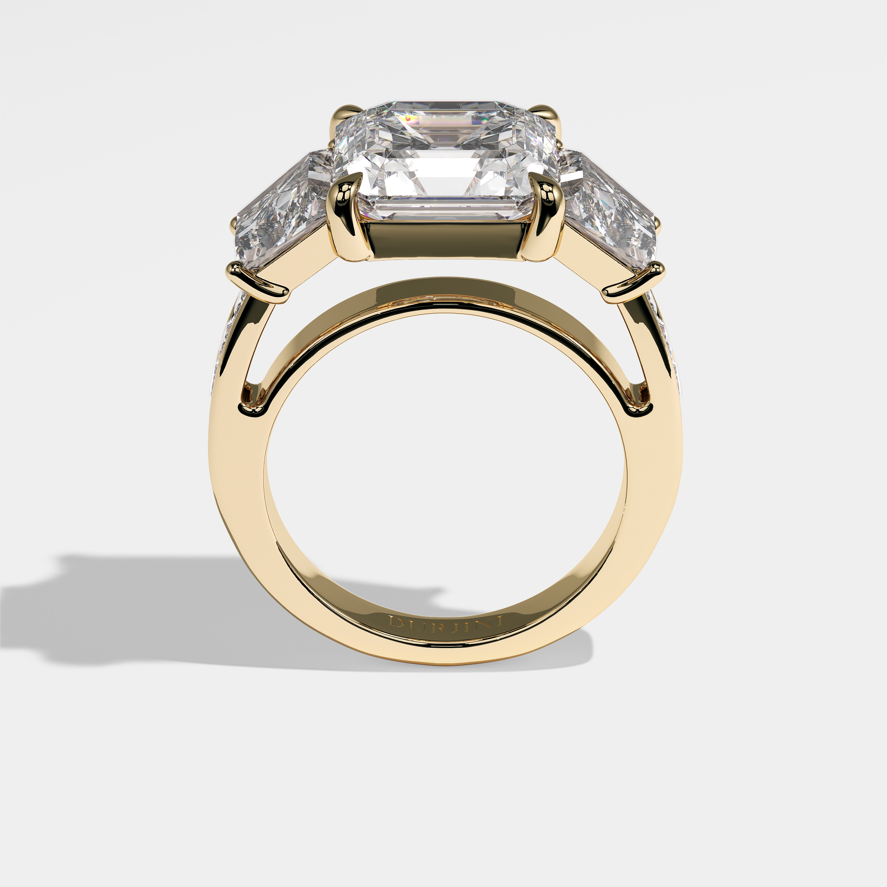 Nicola Diamond Asscher Engagement Ring 18K Yellow Gold 6.00ct