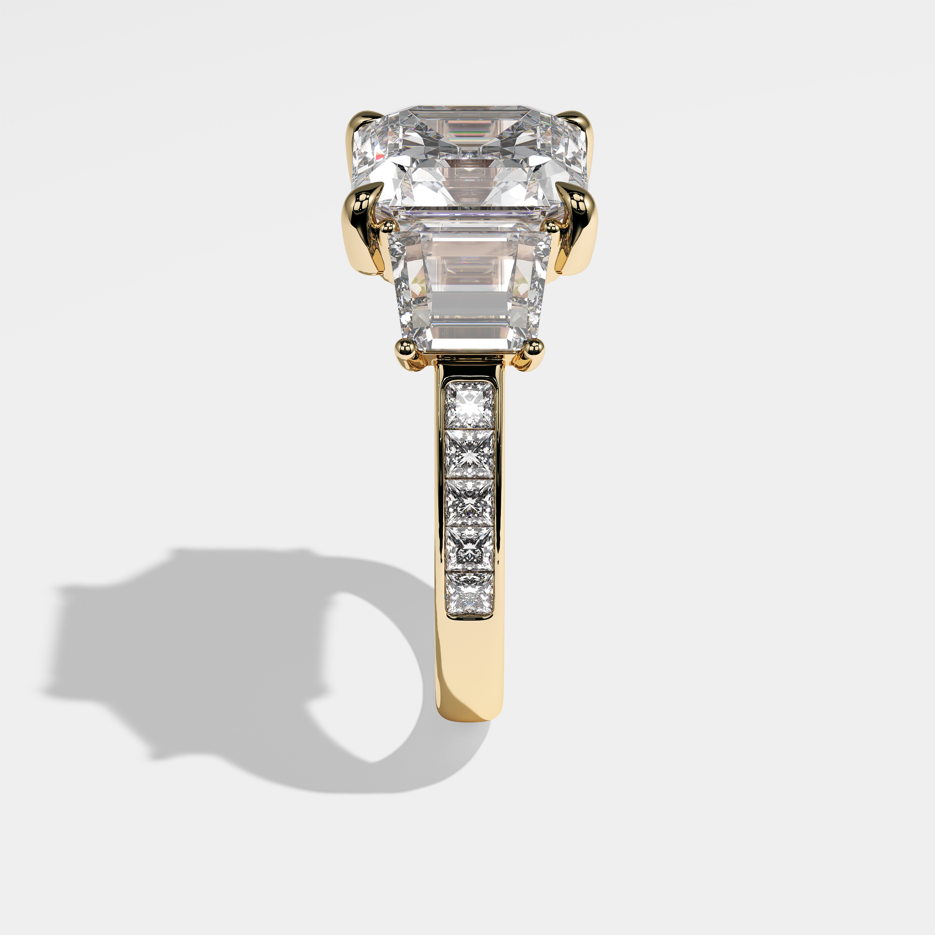 Nicola Diamond Asscher Engagement Ring 18K Yellow Gold 6.00ct