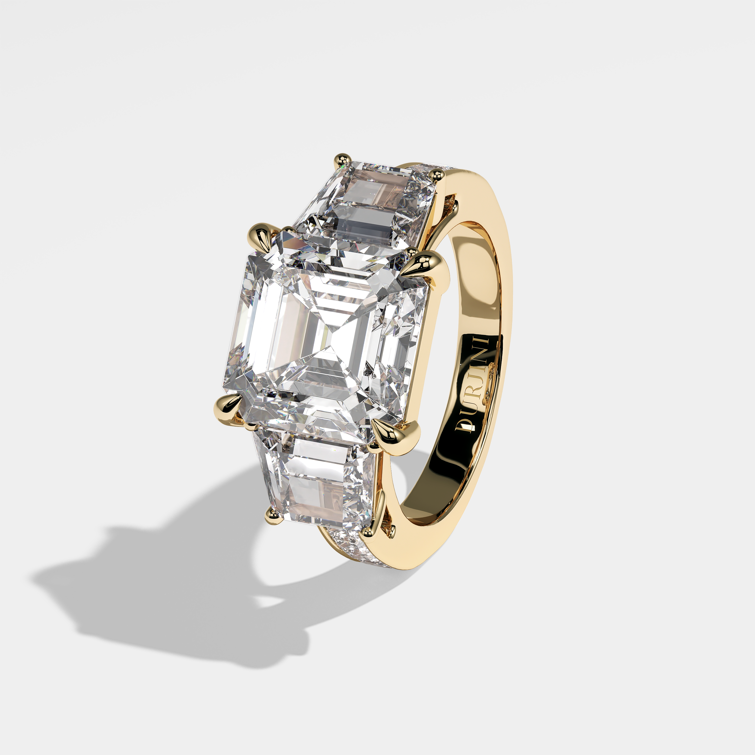 Nicola Diamond Asscher Engagement Ring 18K Yellow Gold 6.00ct