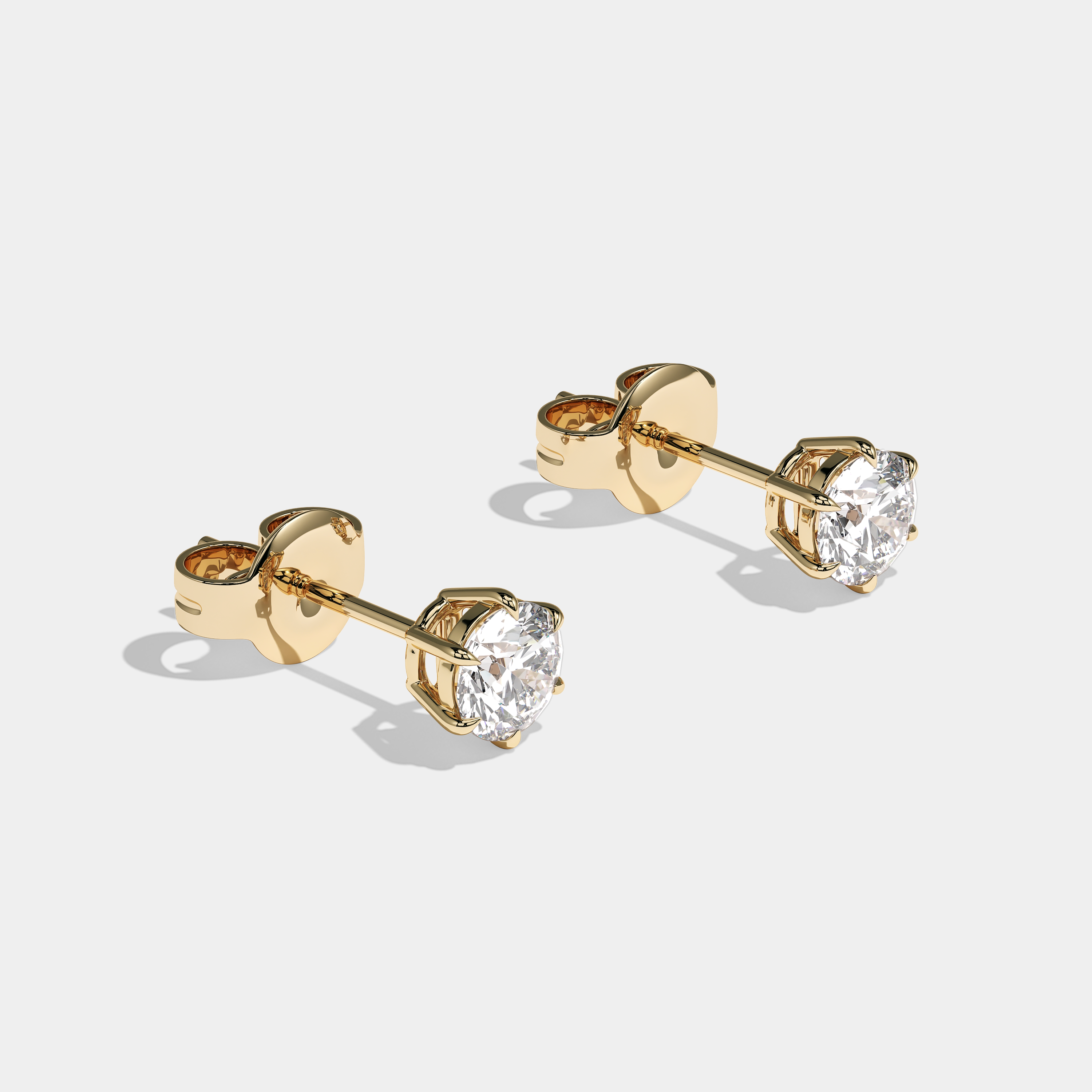 Nydia Round Brilliant Cut Diamond Earrings Yellow Gold 1.00ct