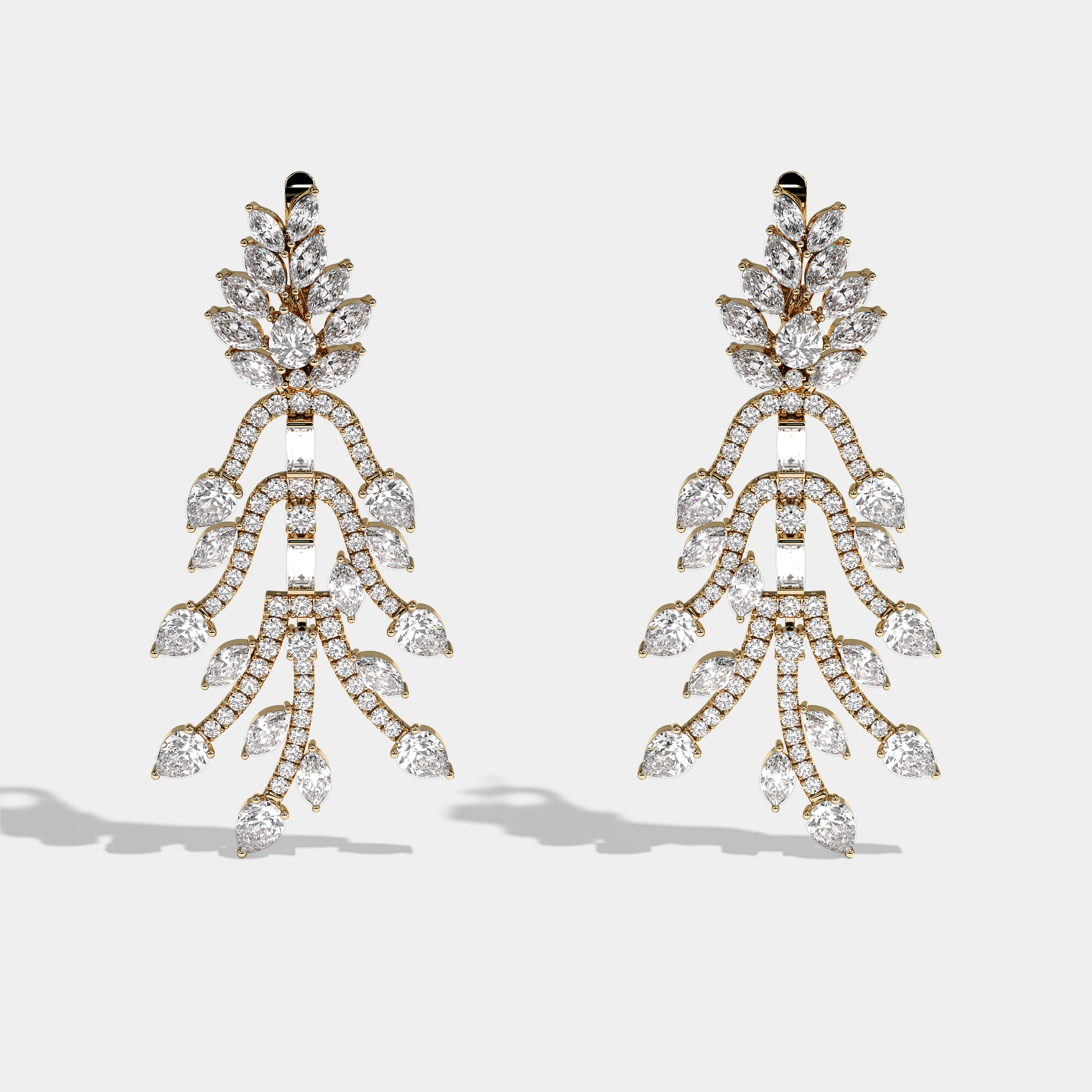 Nyssa Bespoke Shatter Diamond Earrings Yellow Gold 8.00ct