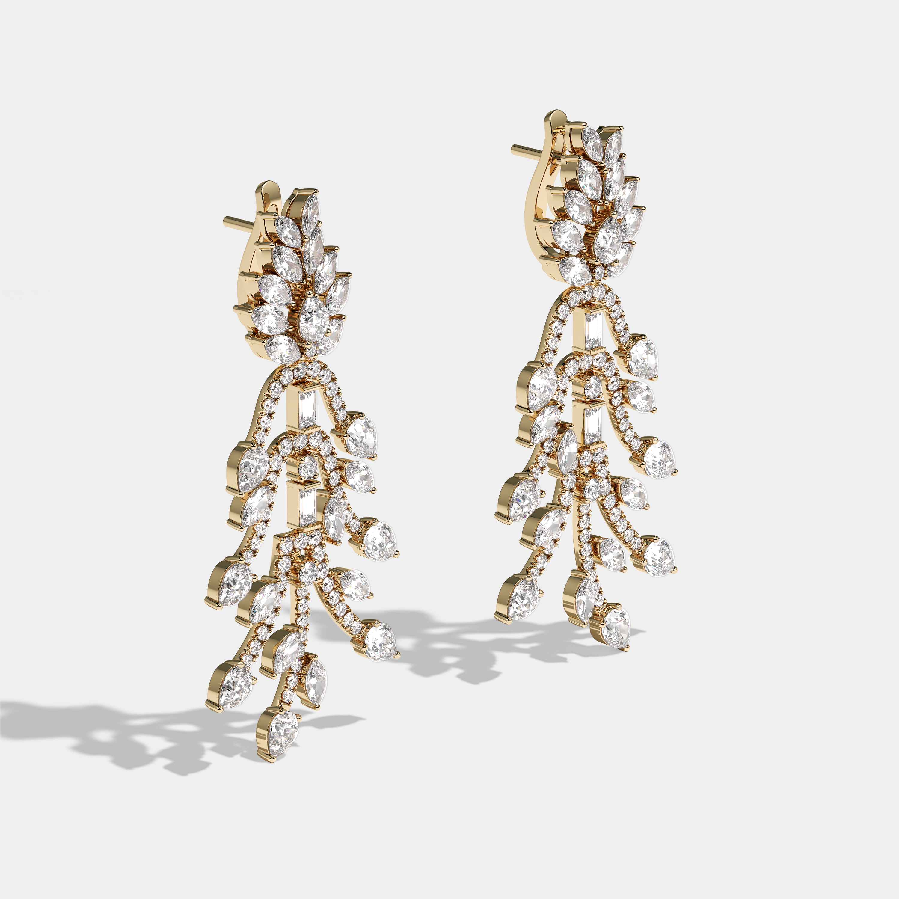 Nyssa Bespoke Shatter Diamond Earrings Yellow Gold 8.00ct