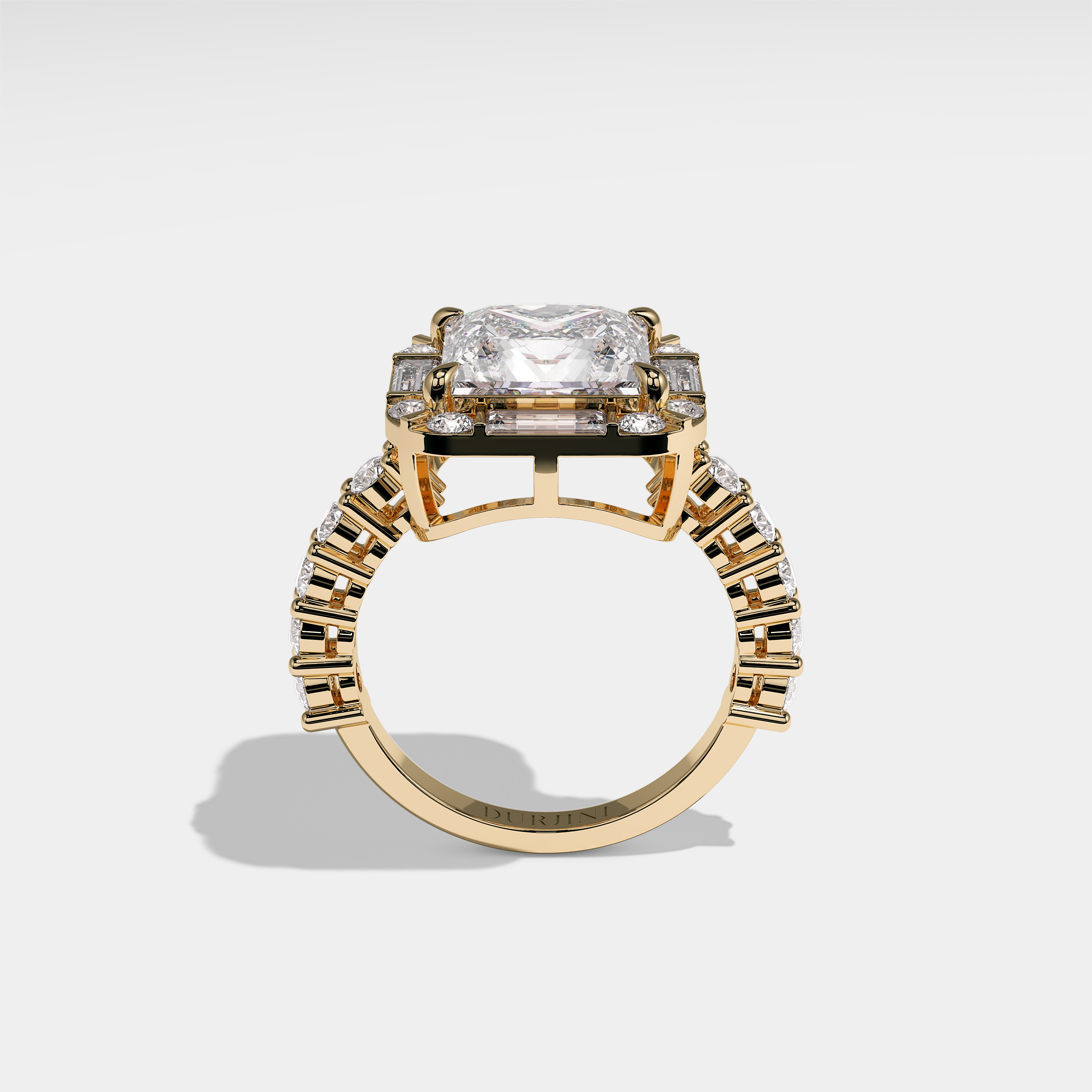 Melisa Diamond Princess cut Halo Engagement Ring 18K Yellow Gold 10.00ct