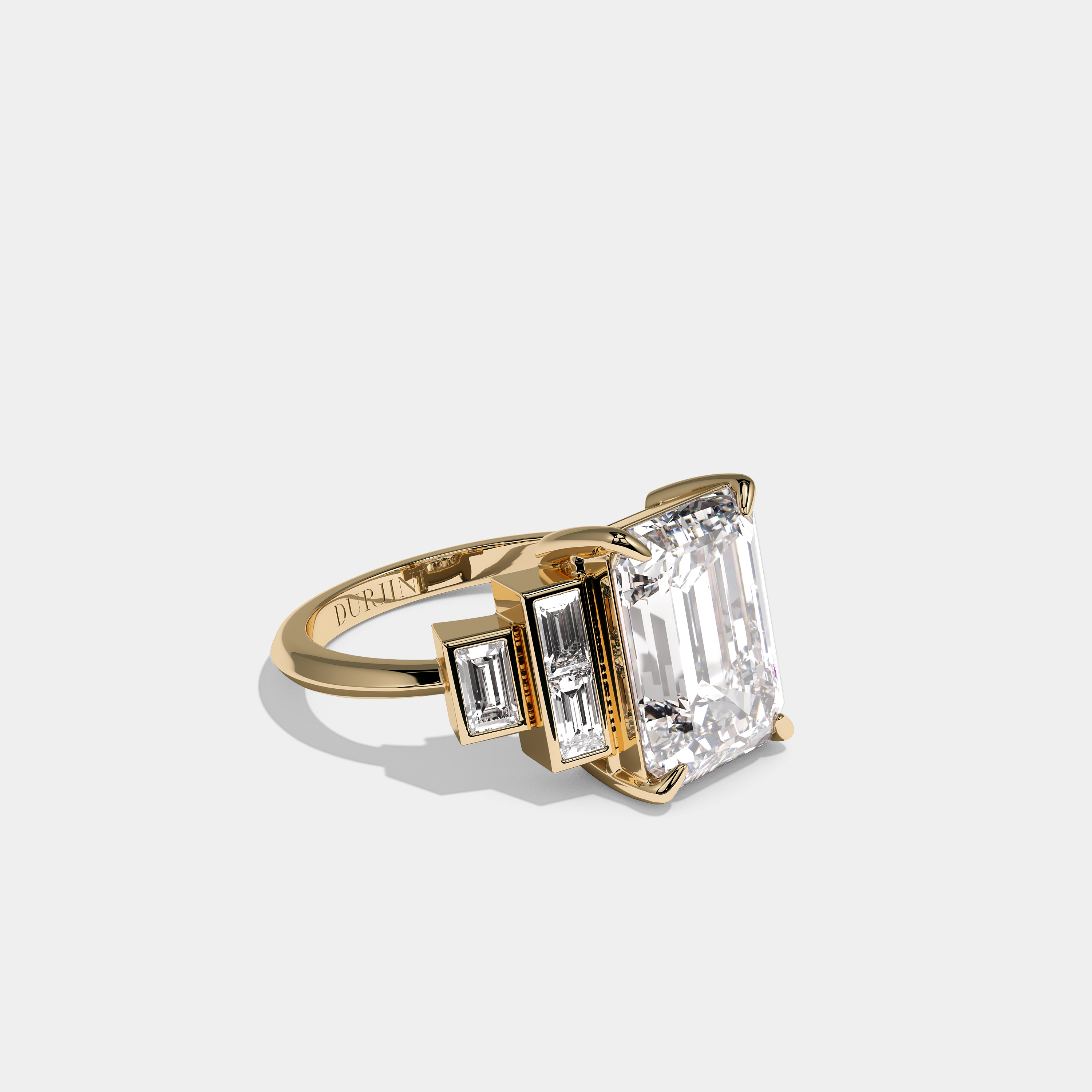 Bettie Diamond Emerald Cut Engagement Ring 18K Yellow Gold 11.00ct