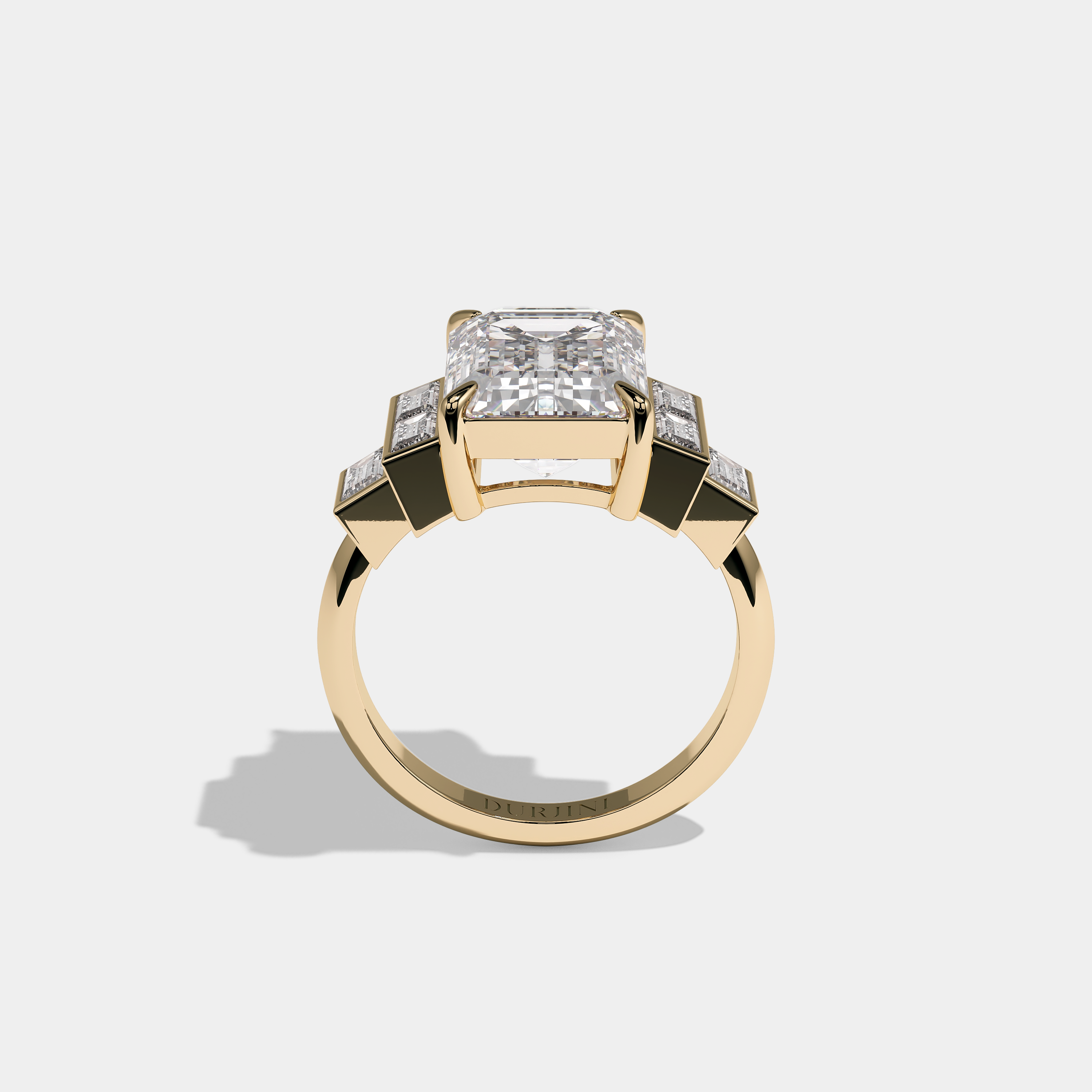 Bettie Diamond Emerald Cut Engagement Ring 18K Yellow Gold 11.00ct