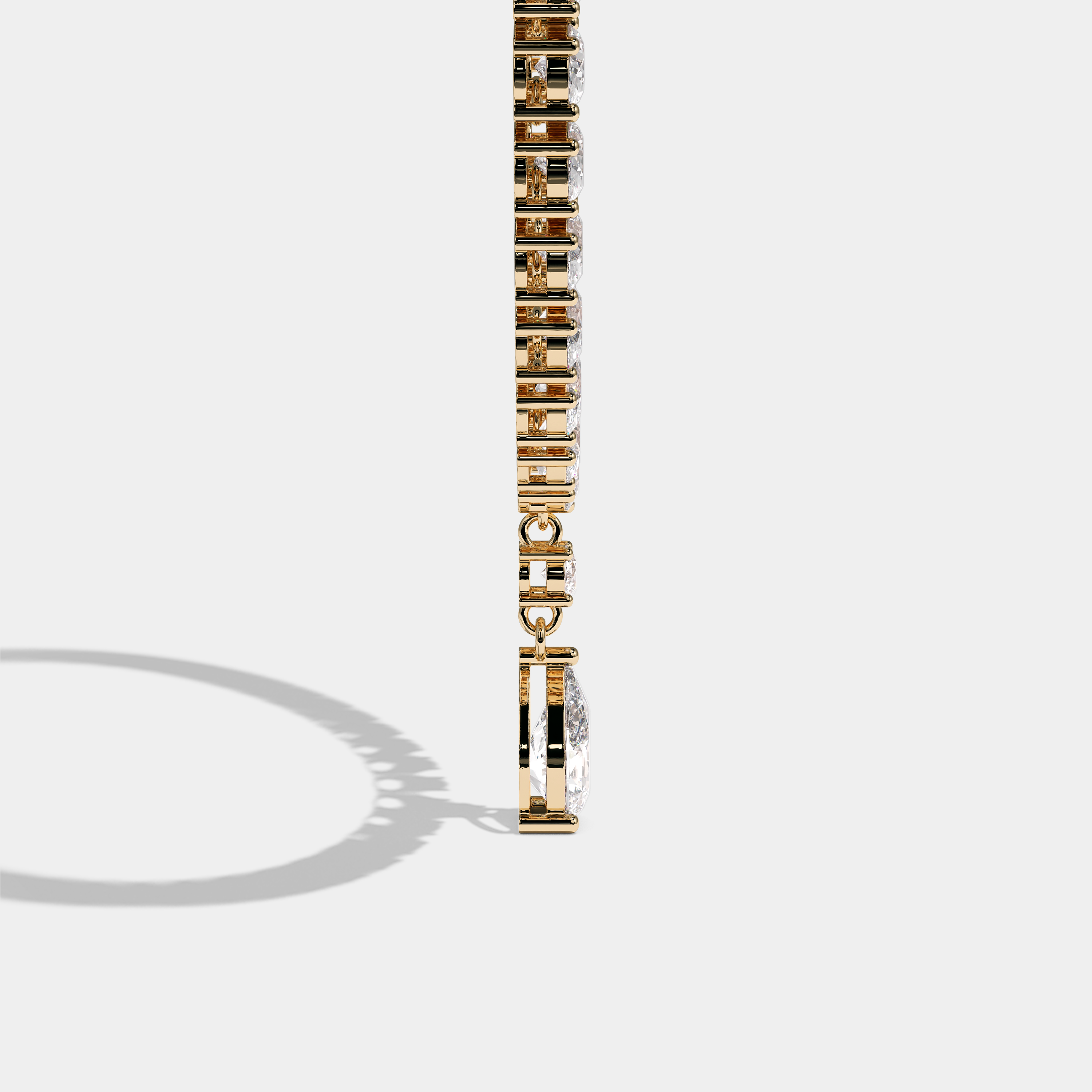 Abbie Diamond Pear Cut Halo Necklace 18K Yellow Gold 50.00ct