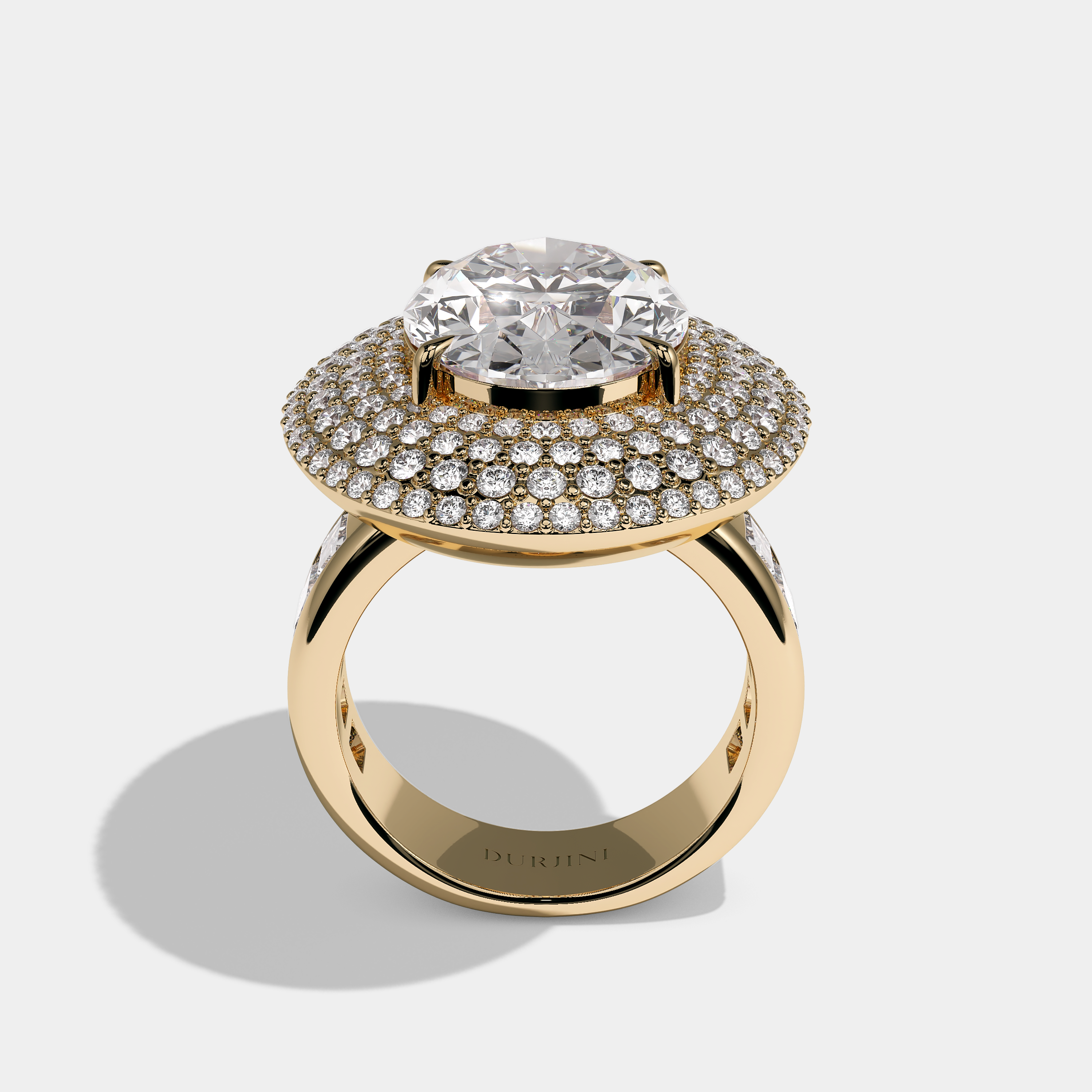 Osha Diamond Oval Cut Halo Engagement Ring 18K Yellow Gold 50.00ct
