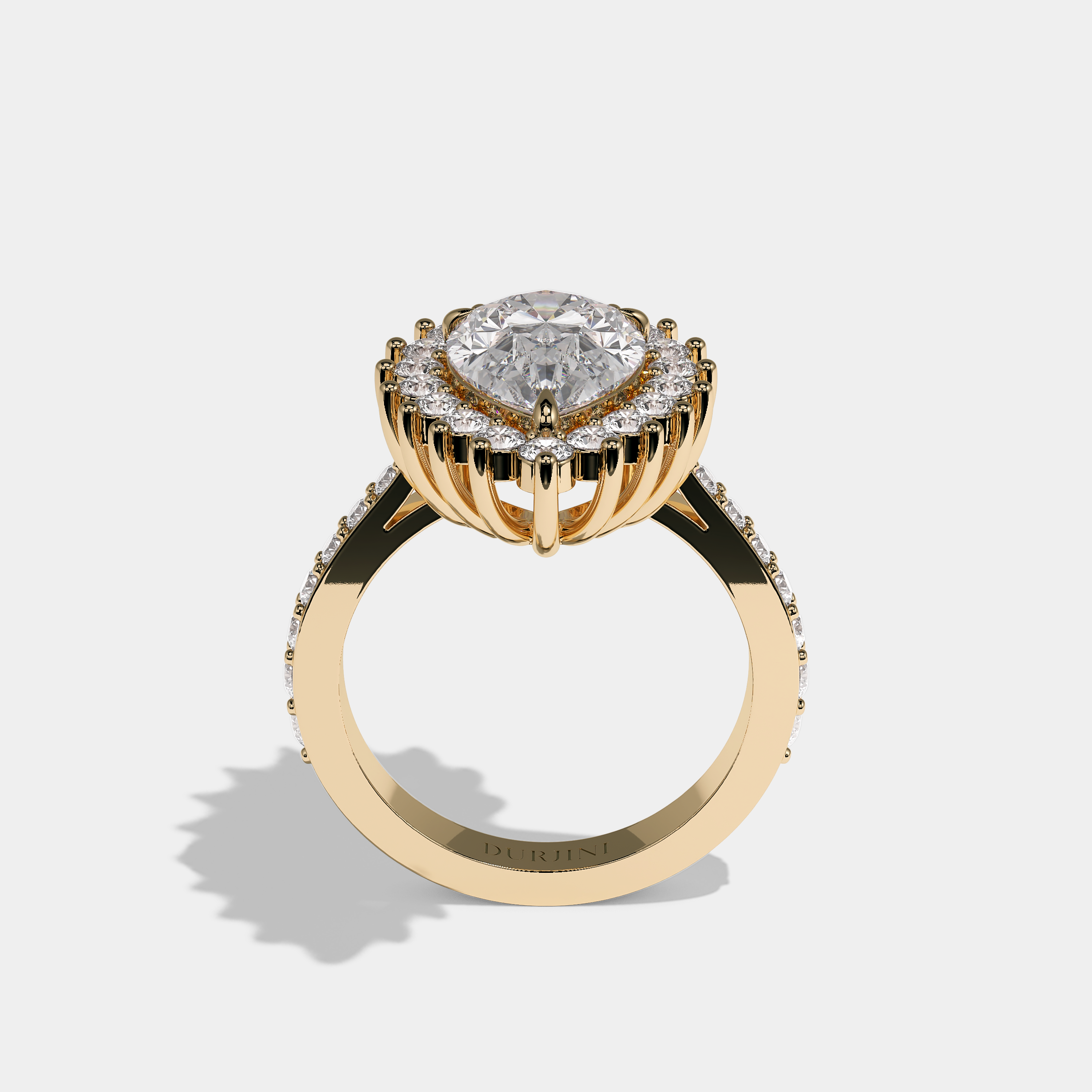 Lisa Diamond Pear Cut Halo Engagement Ring 18K Yellow Gold 20.00ct