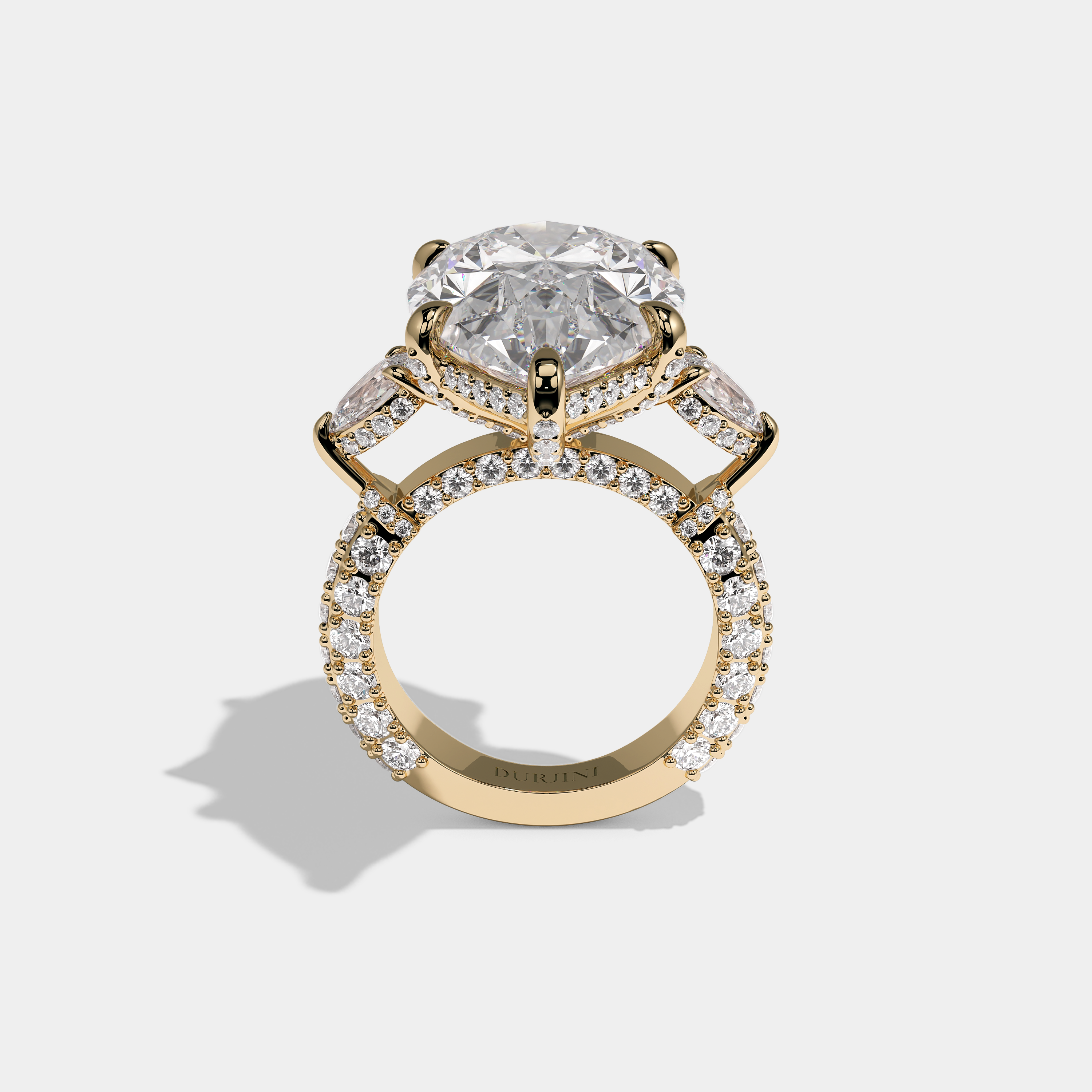 Alexandra Elanor Diamond Oval Halo Engagement Ring 18K Yellow Gold 9.00ct