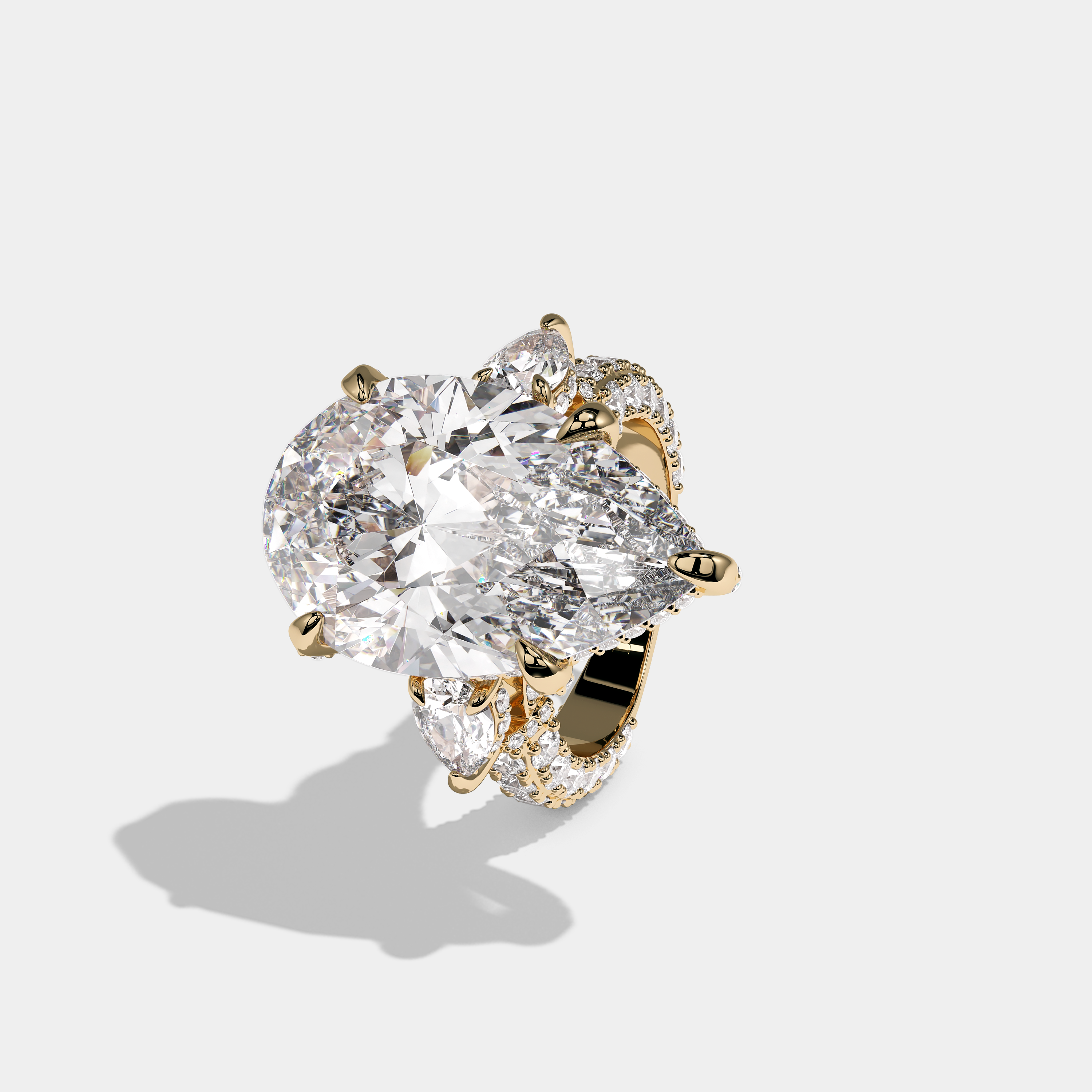 Alexandra Elanor Diamond Oval Halo Engagement Ring 18K Yellow Gold 9.00ct