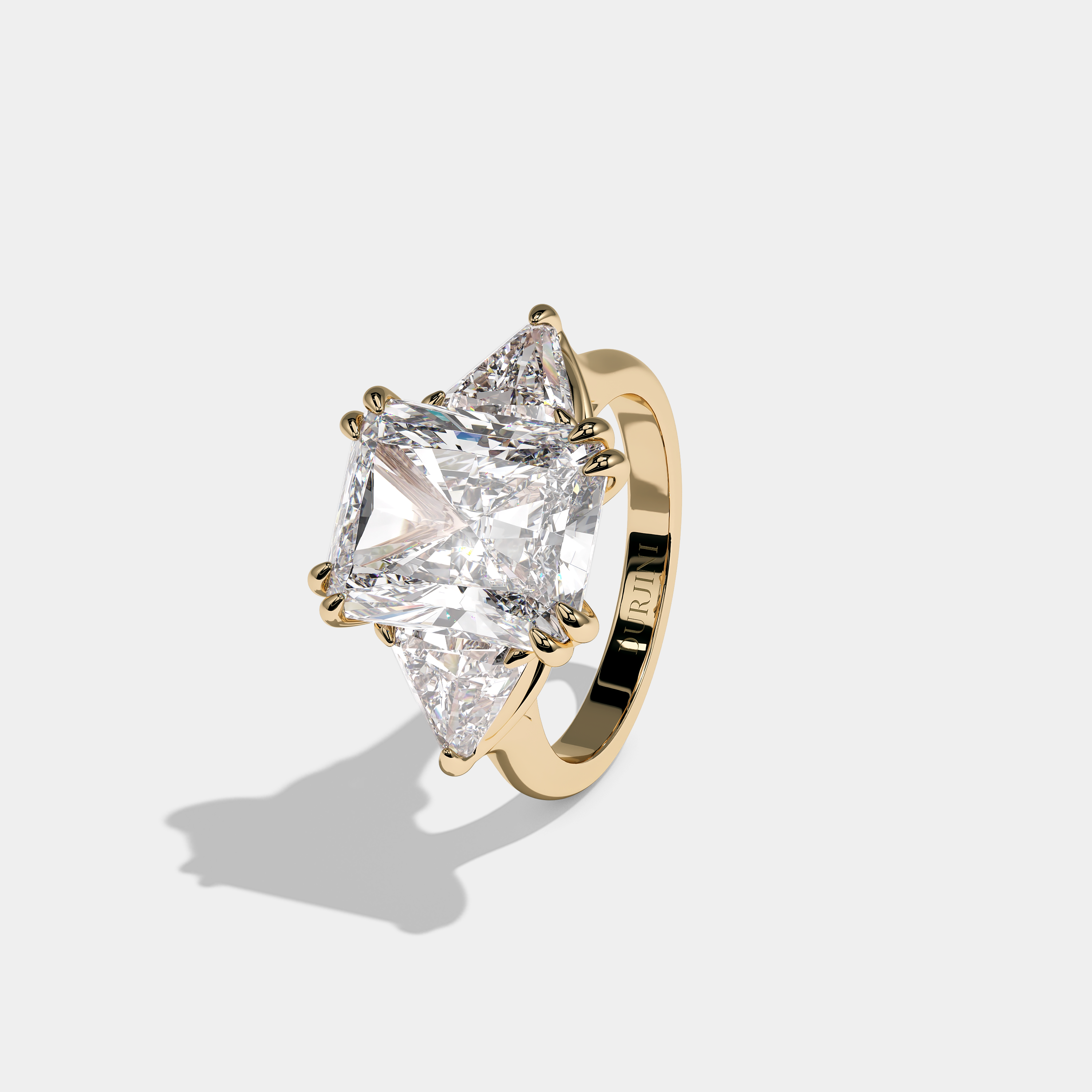 Charlotte Lumiere Diamond Radiant Halo Engagement Ring 18K Yellow Gold 12.00ct